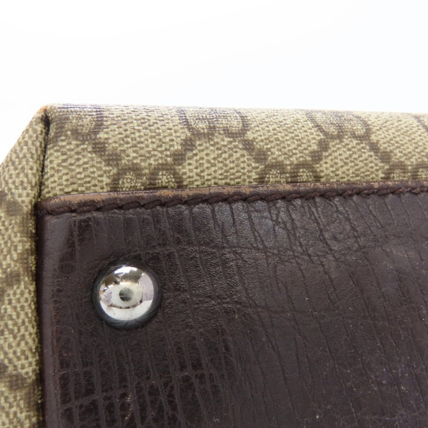 Gucci Beige Brown Gg Supreme Leather Tote Bag