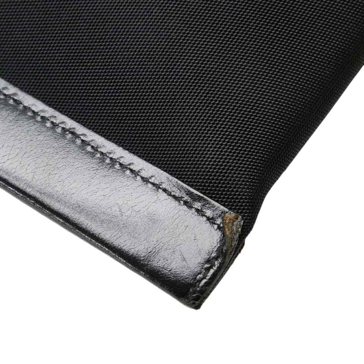 Gucci Black Leather Nylon Canvas Shoulder Bag