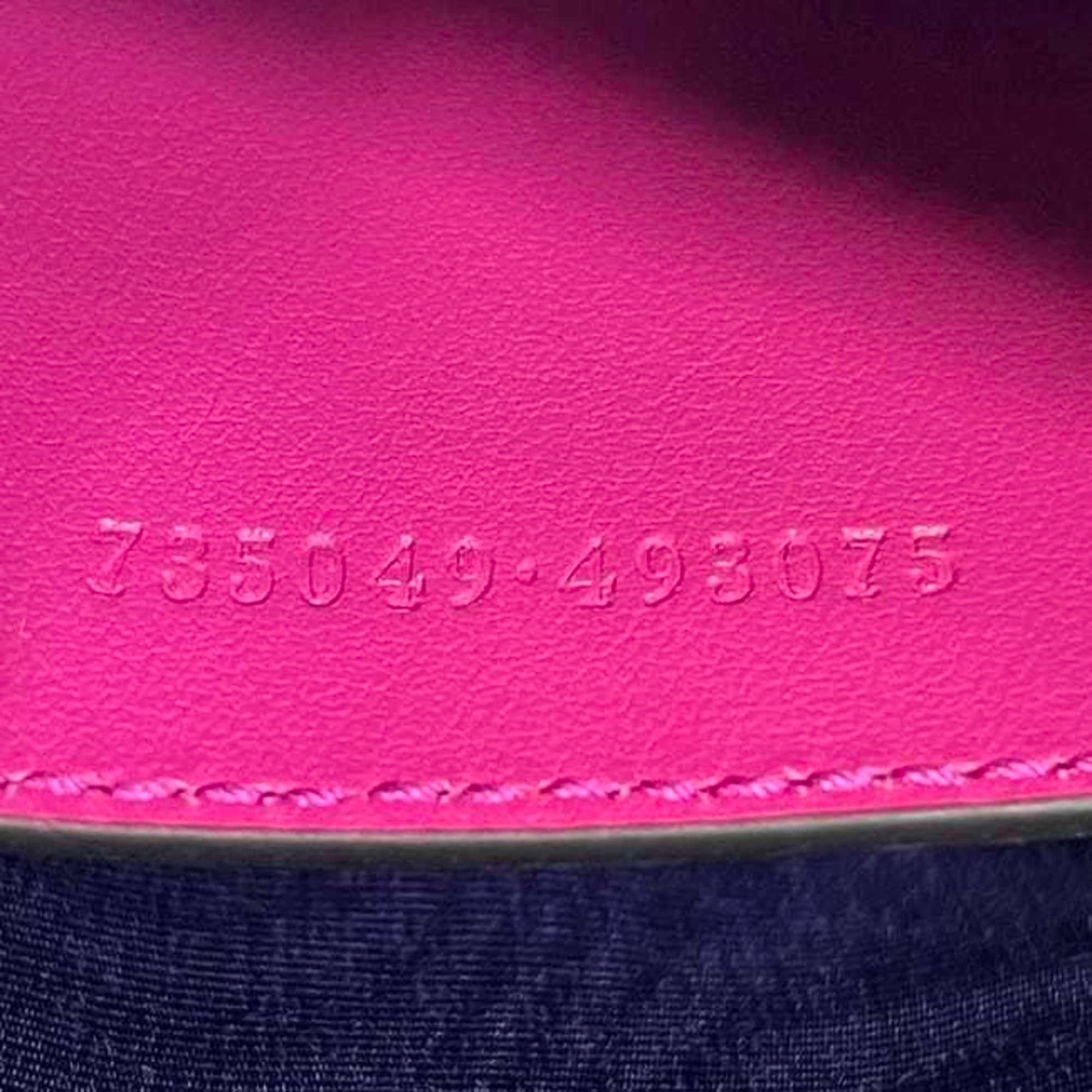 Gucci Pink Nylon Leather Canvas Shoulder Bag