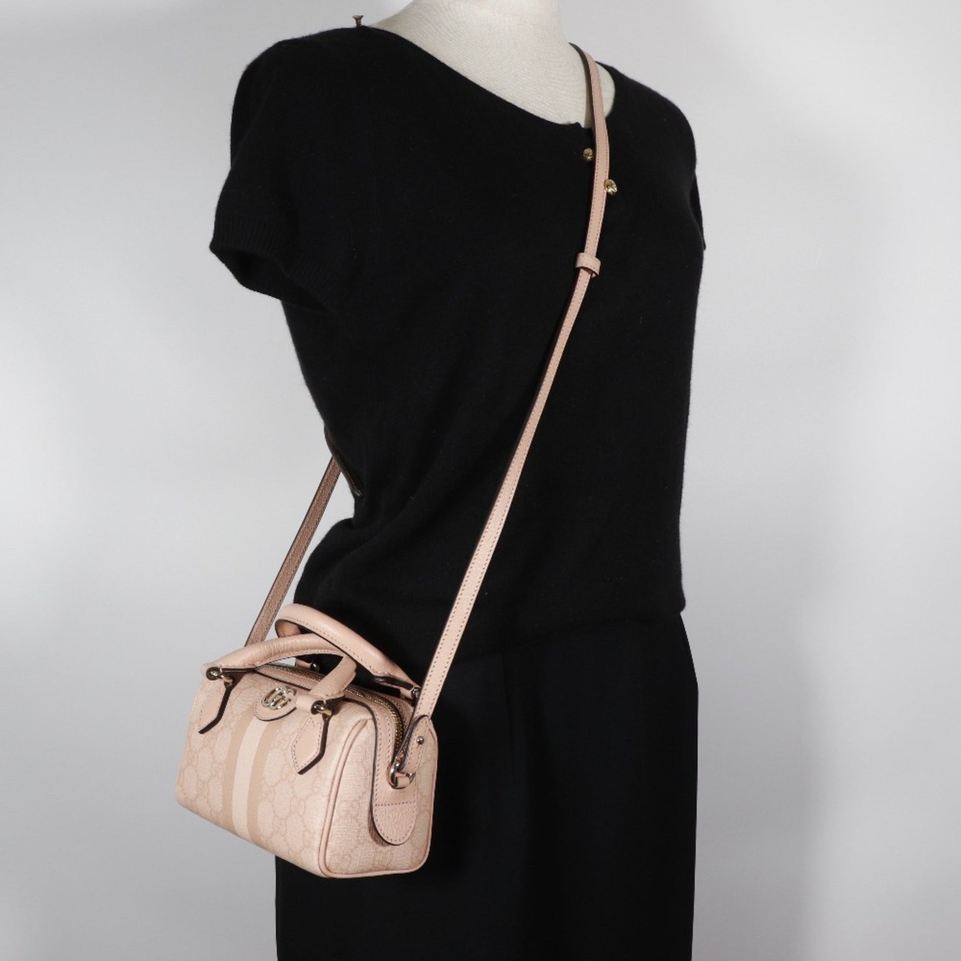 Gucci Ophidia Dusty Pink Gg Supreme Handbag