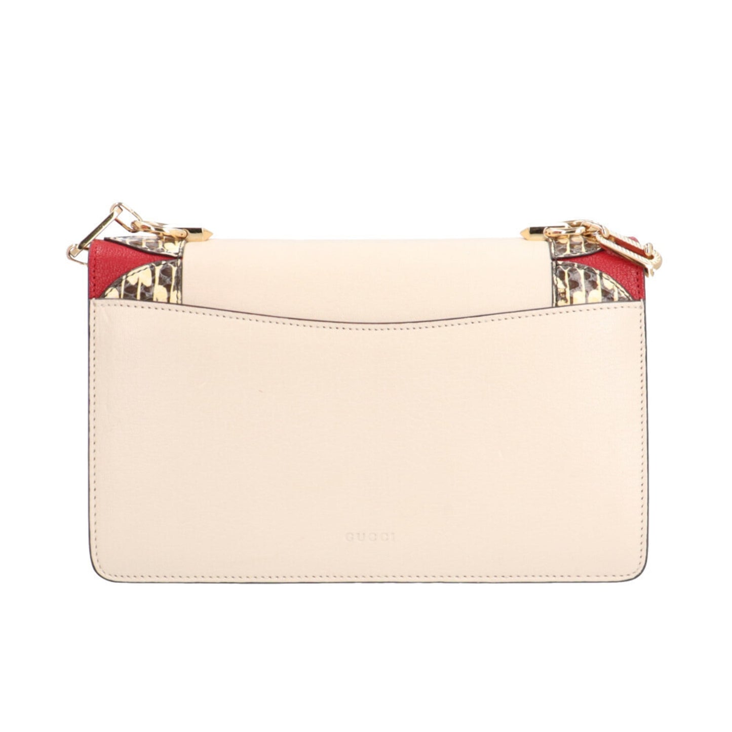 Gucci Beige Red Color Leather Shoulder Bag
