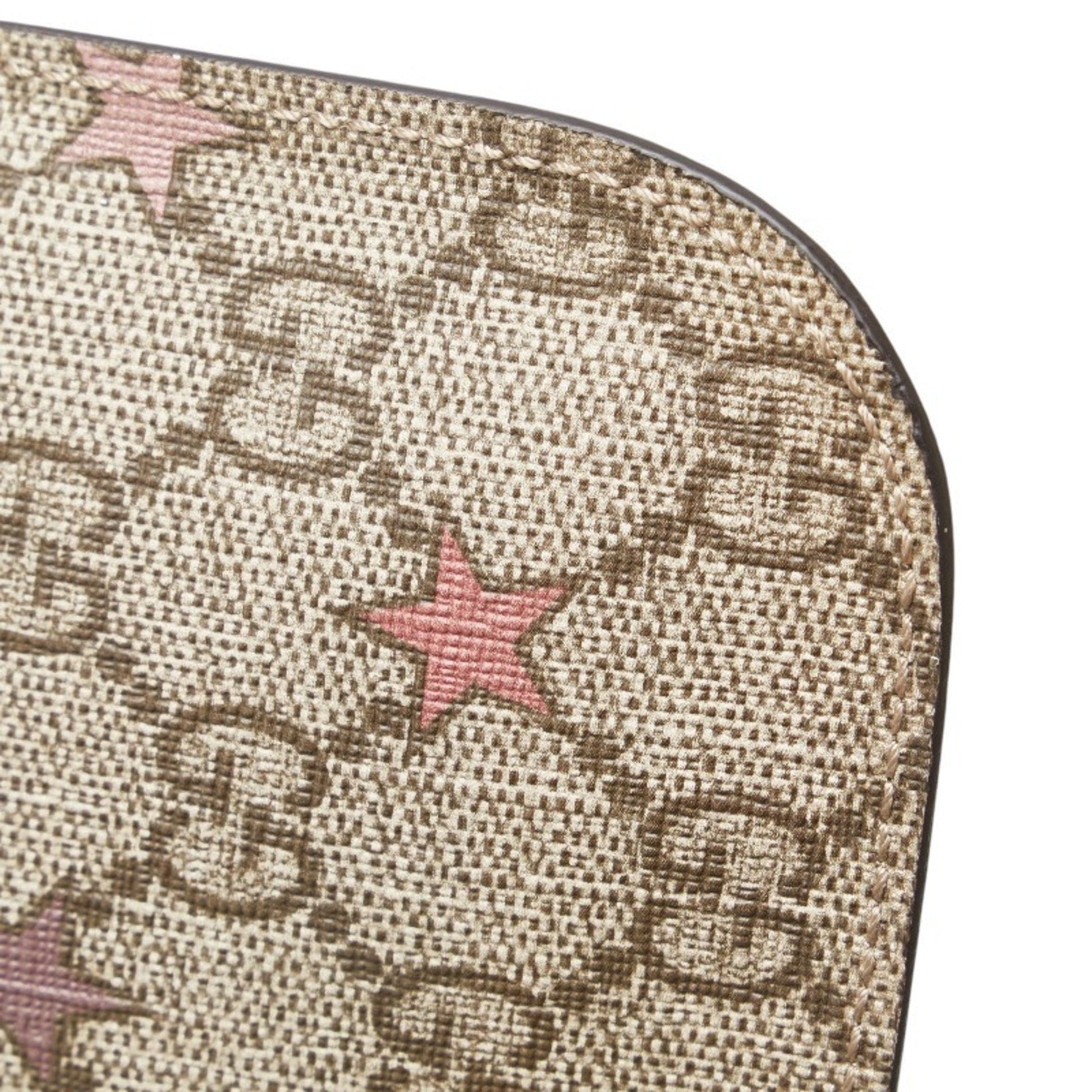 Gucci Beige Pink Pvc Leather Pouch