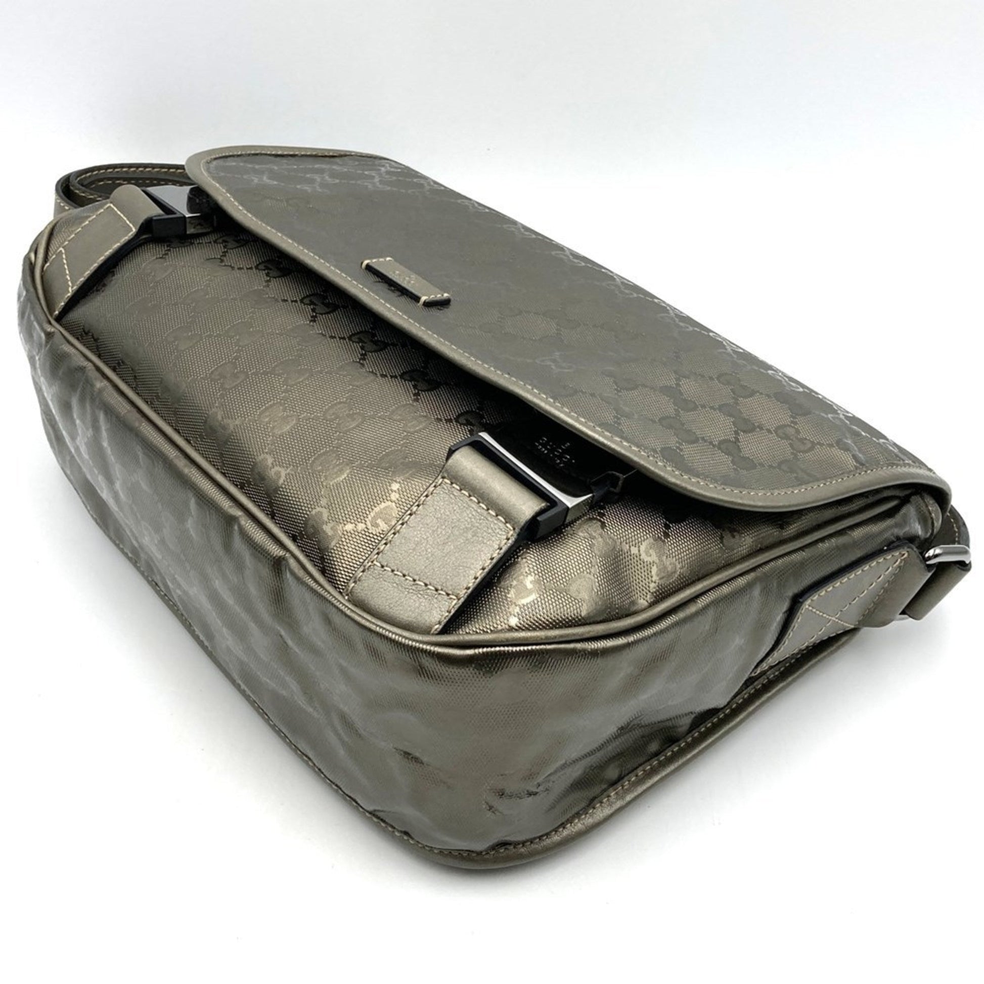 Gucci Gg Imprimé Brown Metallic Gg Imprimé Shoulder Bag