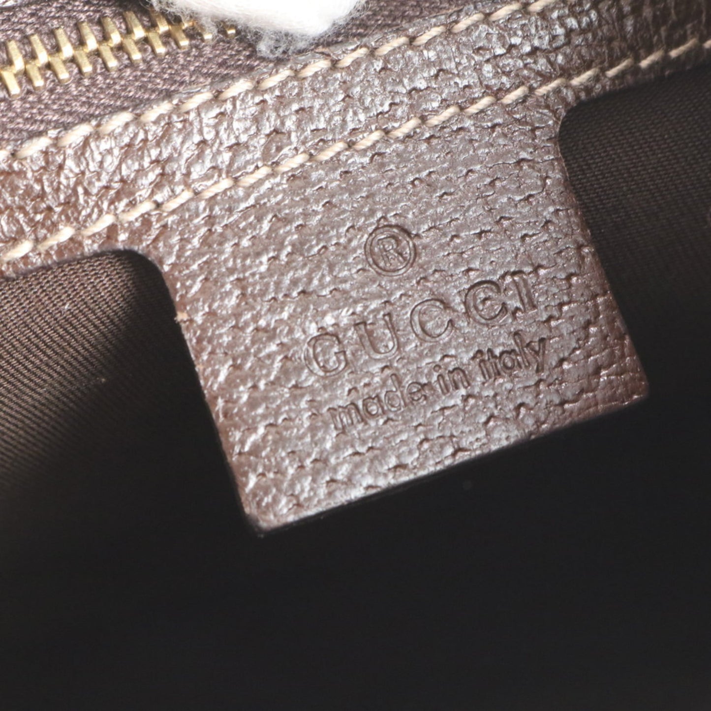 Gucci Brown Leather Canvas Shoulder Bag