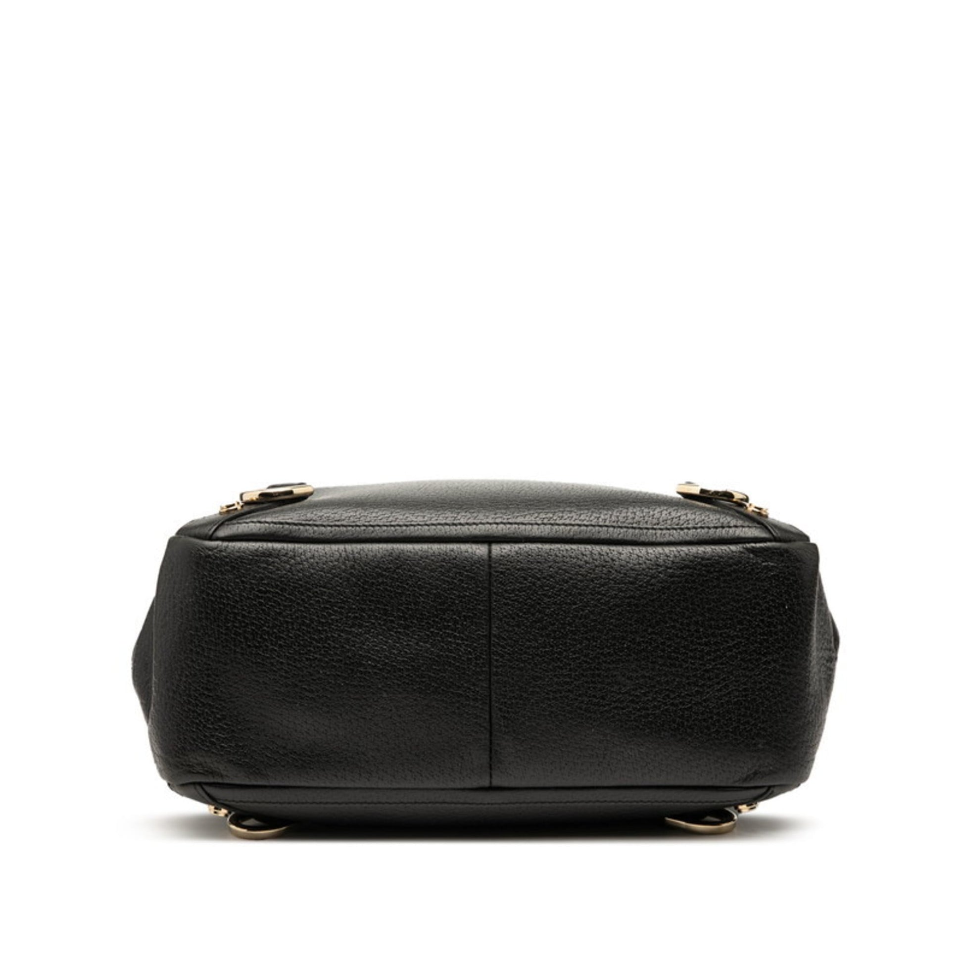 Gucci Black Leather Handbag Tote Bag