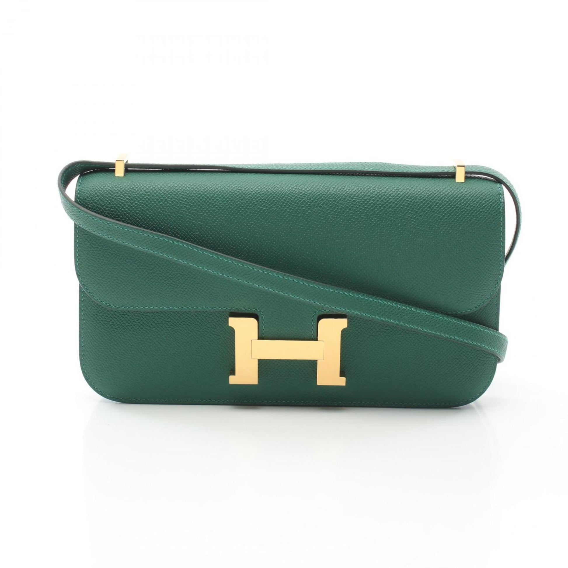 Hermes Epsom Shoulder Bag Leather Green