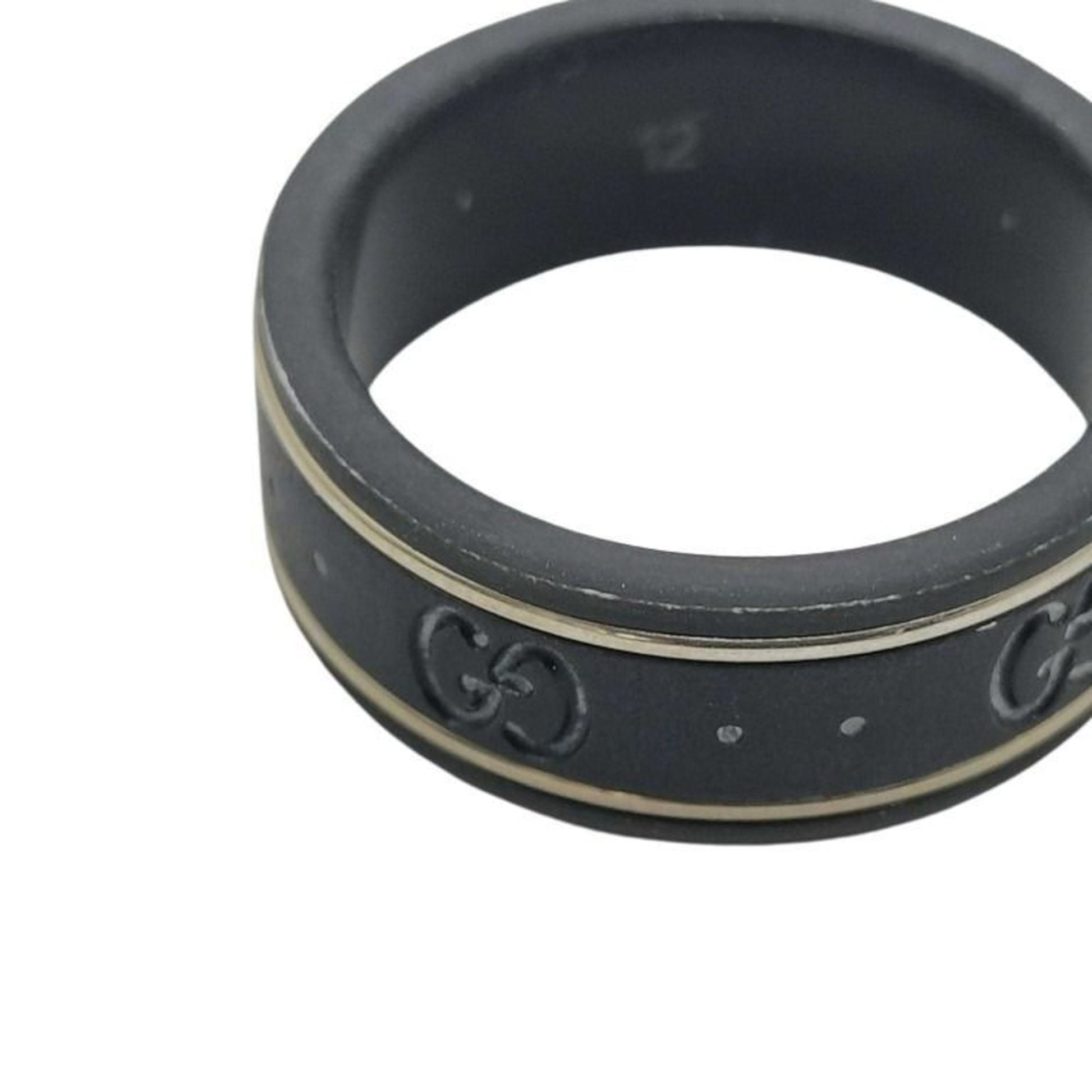 Gucci Icon Gold Black Ceramic Band Ring