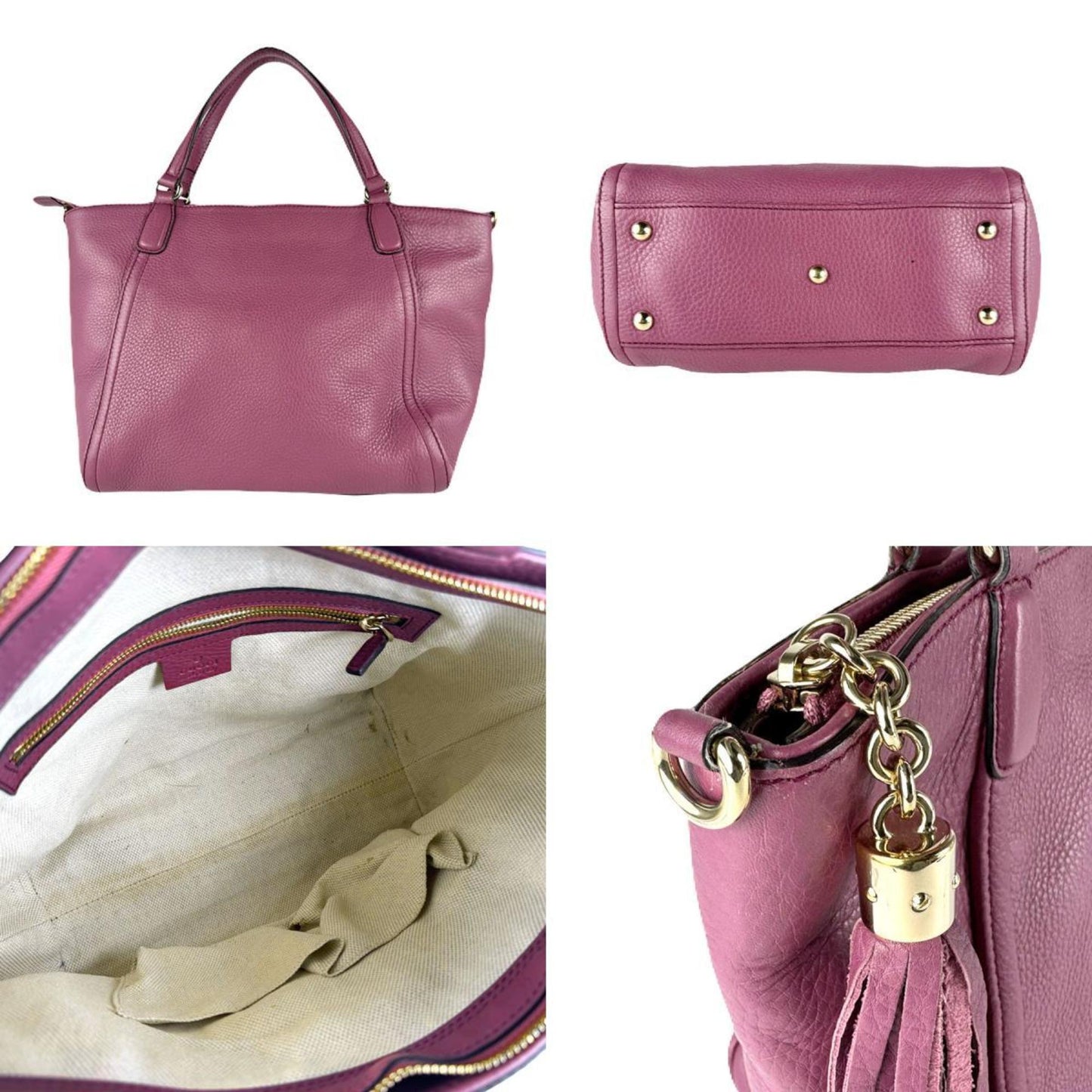 Gucci Purple Leather Handbag Shoulder Bag