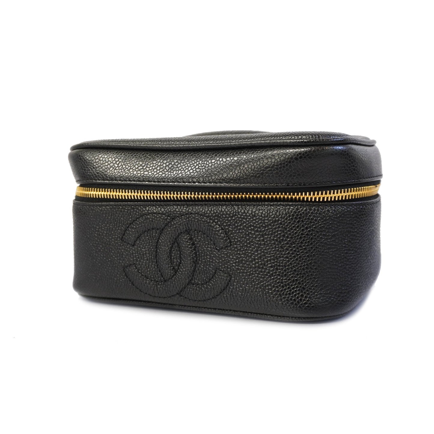 Chanel Caviar Skin Vanity Bag Women's Caviar Leather Vanity Bag Black