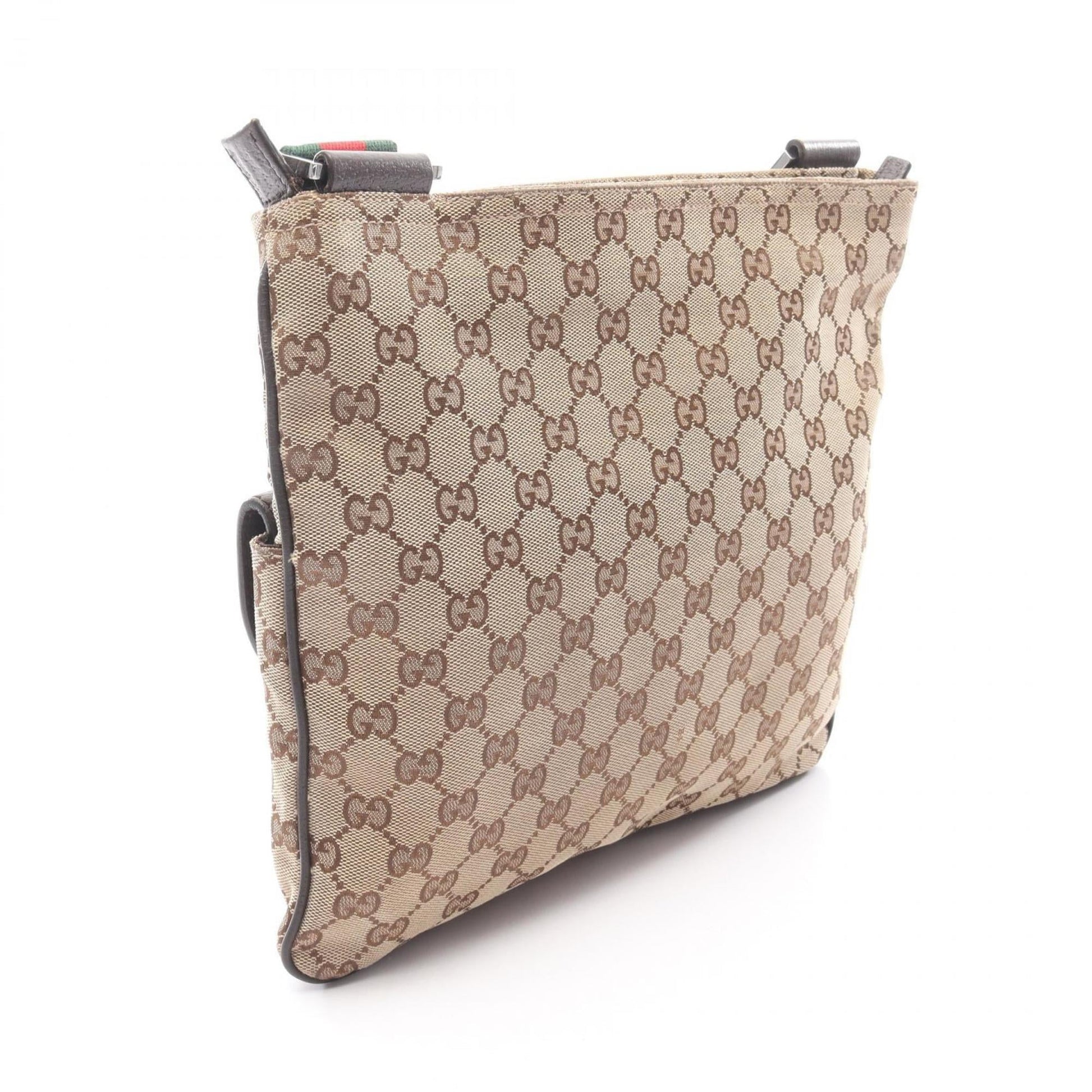 Gucci Beige Brown Multi-Color Gg Canvas Leather Shoulder Bag