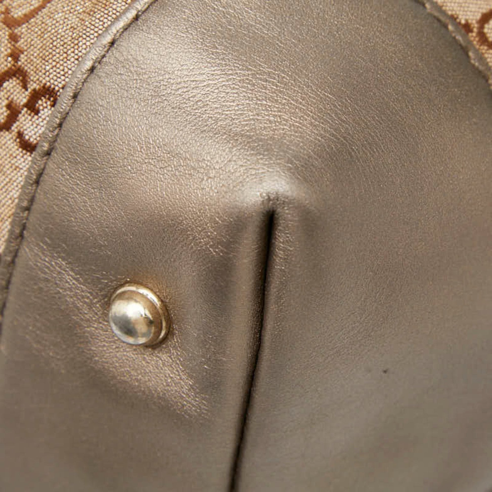 Gucci Brown Canvas Leather Shoulder Bag