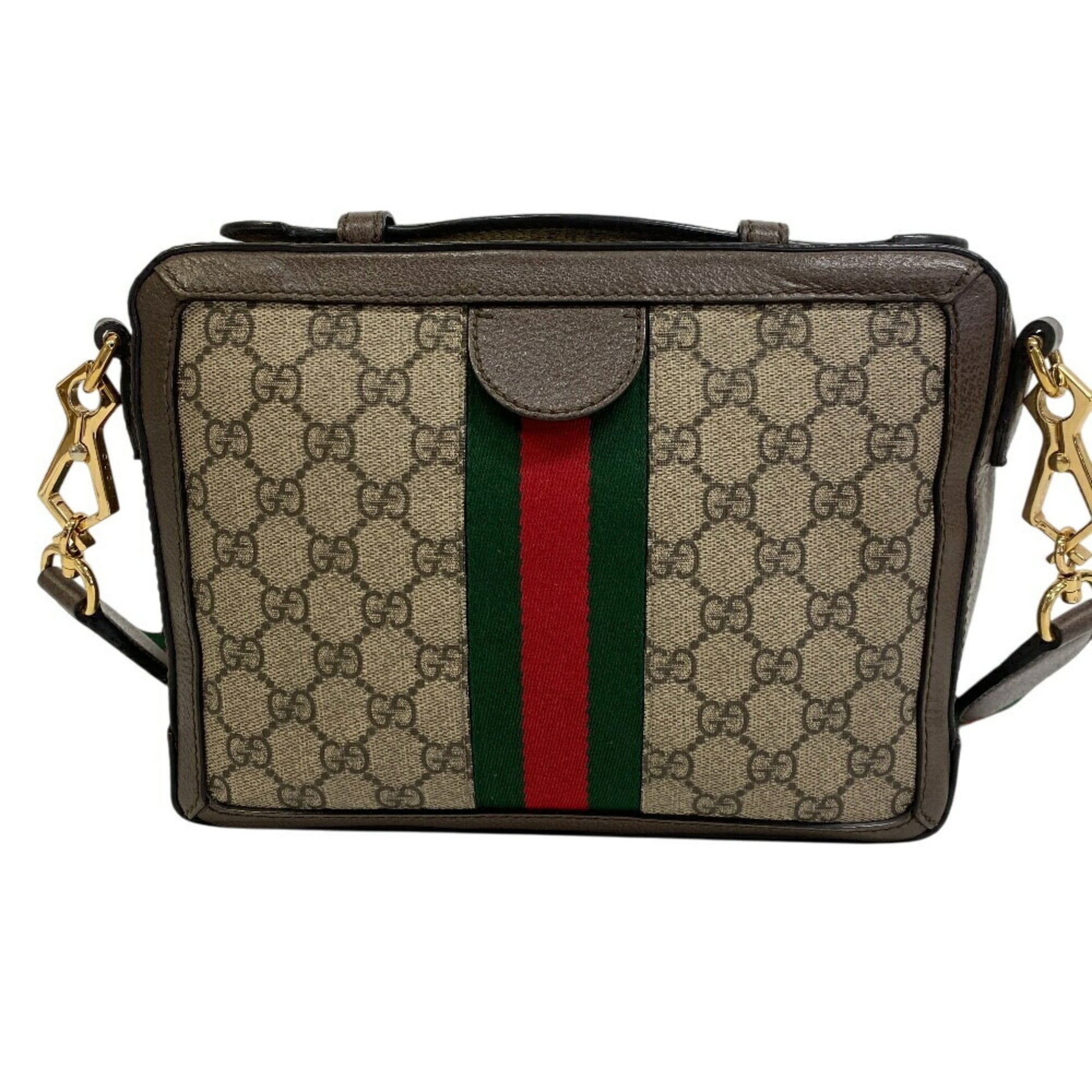 Gucci Brown Pvc Coated Canvas Shoulder Bag