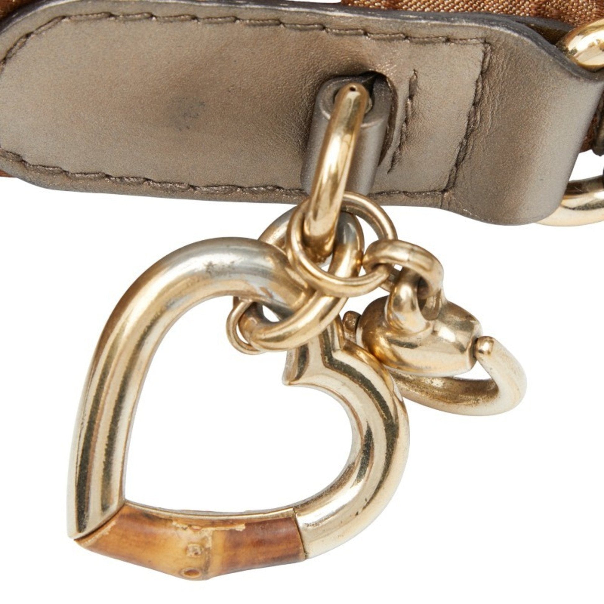 Gucci Brown Canvas Leather Shoulder Bag