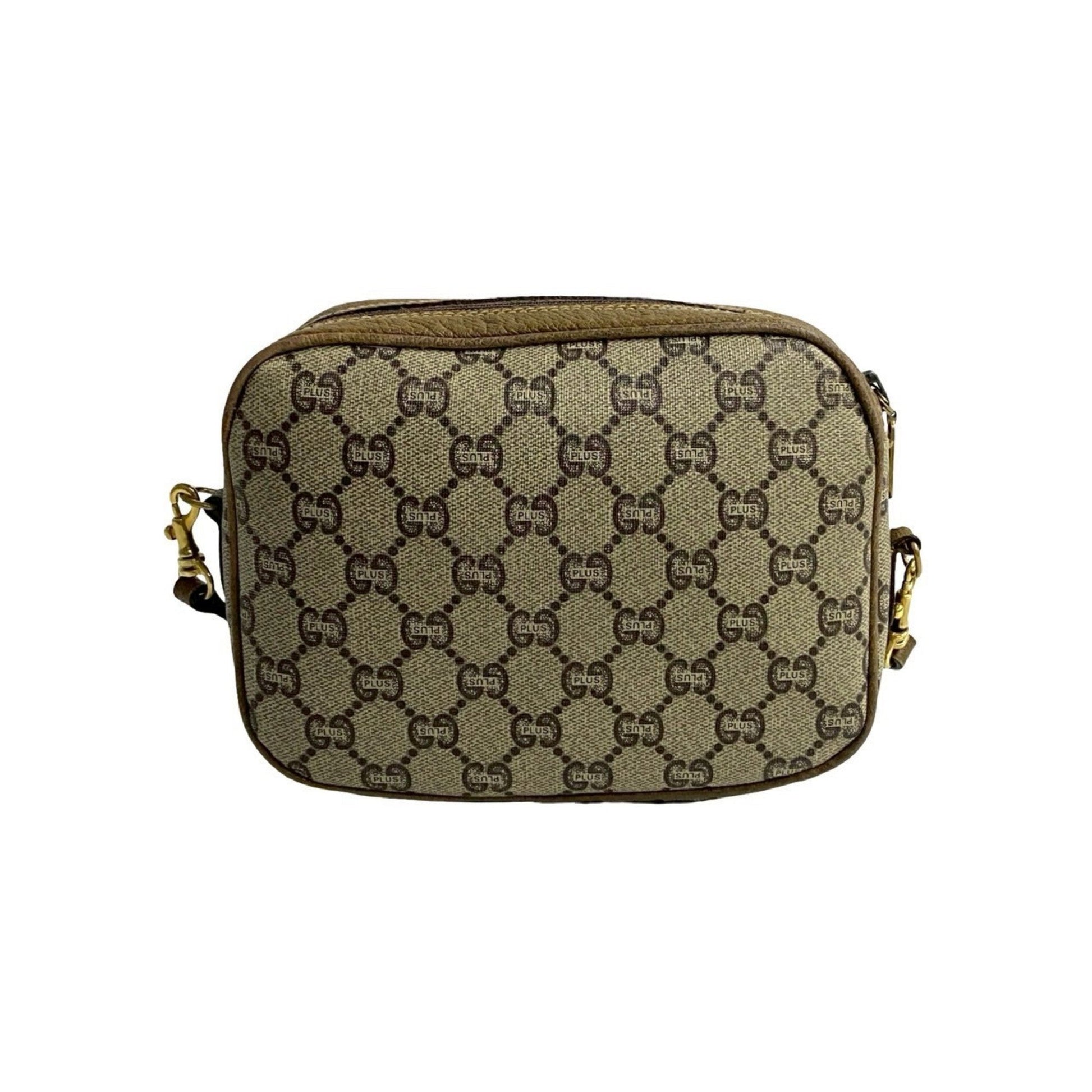 Gucci Brown Leather Pvc Pochette Shoulder Bag