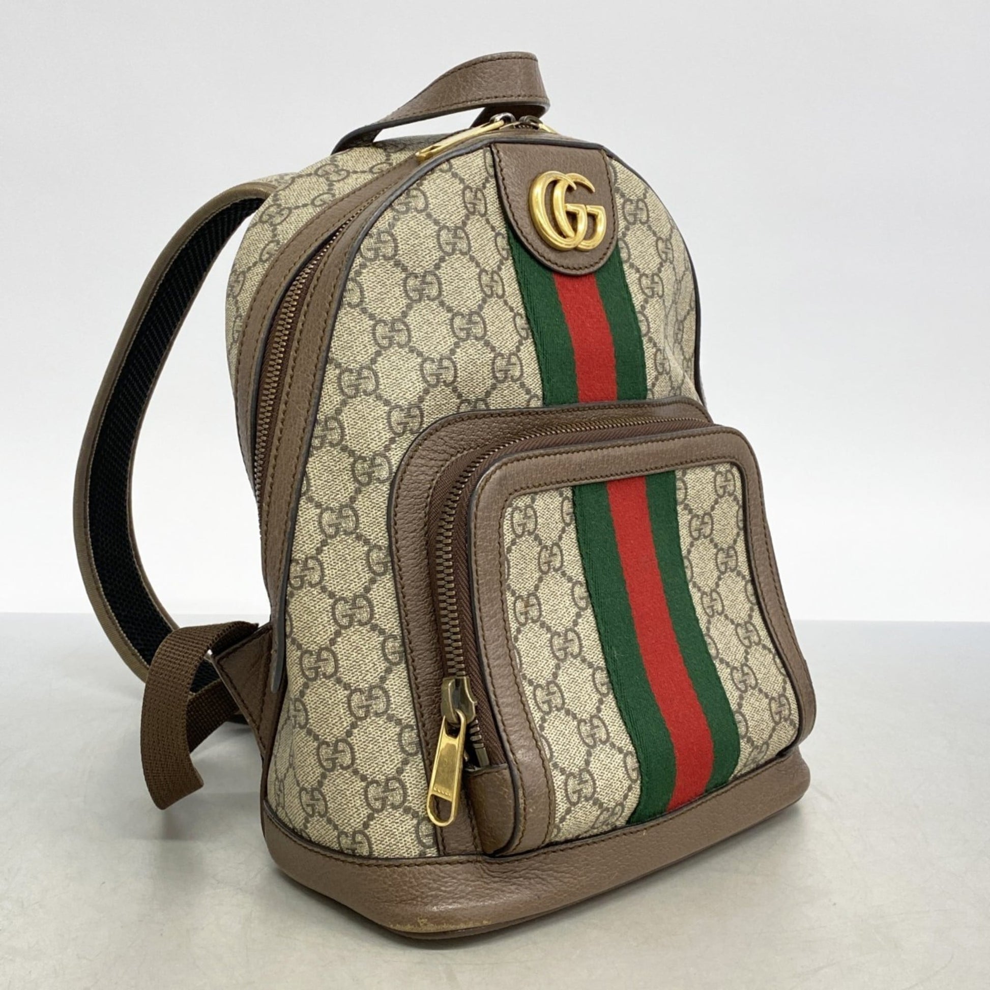 Gucci Brown Pvc Leather Backpack