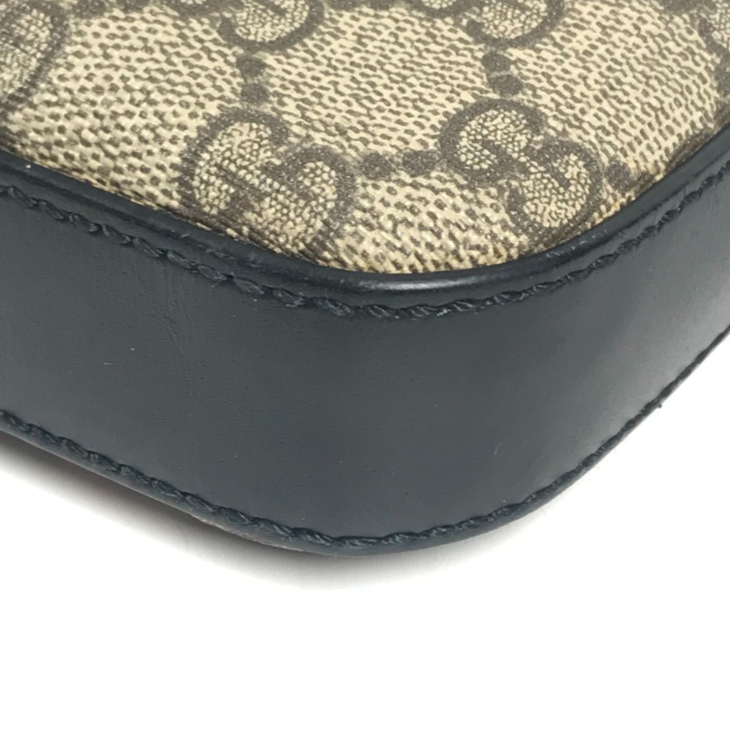 Gucci Beige Black Gg Supreme Leather Messenger Bag Shoulder Bag