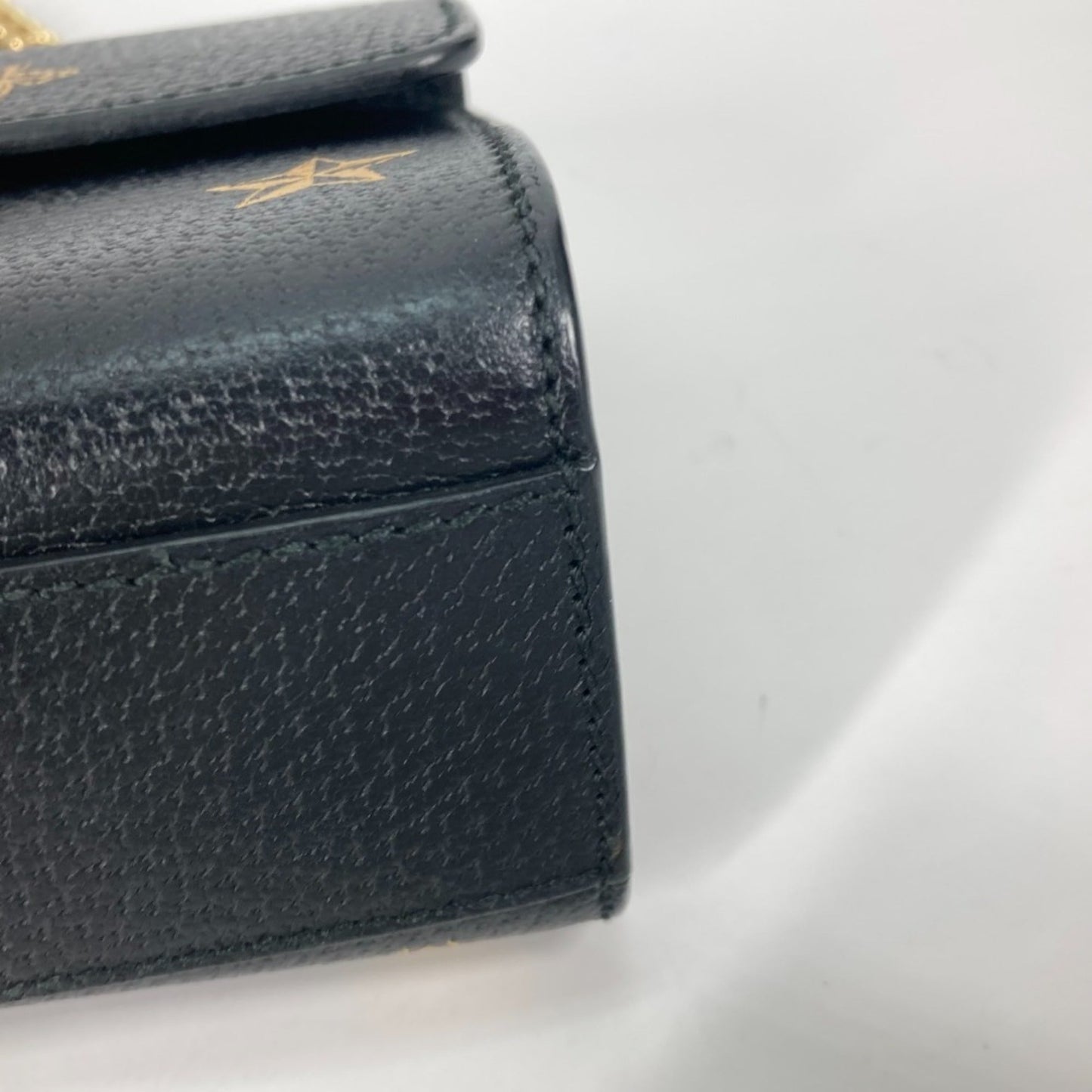 Gucci Black Gold Leather Pochette Shoulder Bag