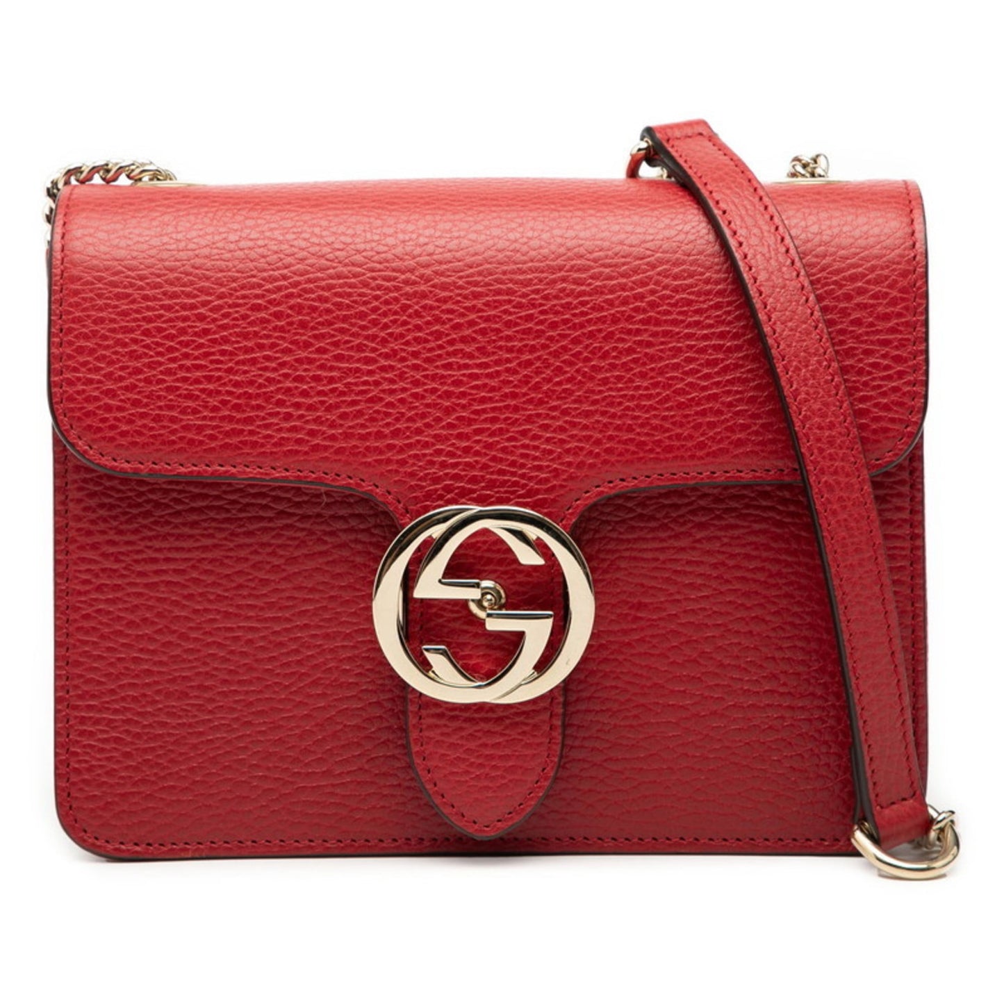 Gucci Red Color Leather Shoulder Bag