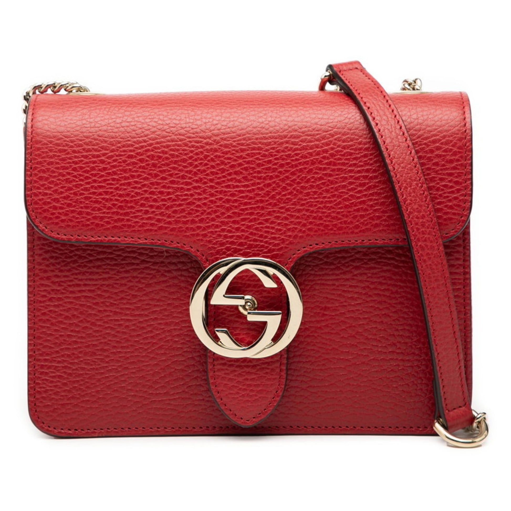 Gucci Red Color Leather Shoulder Bag