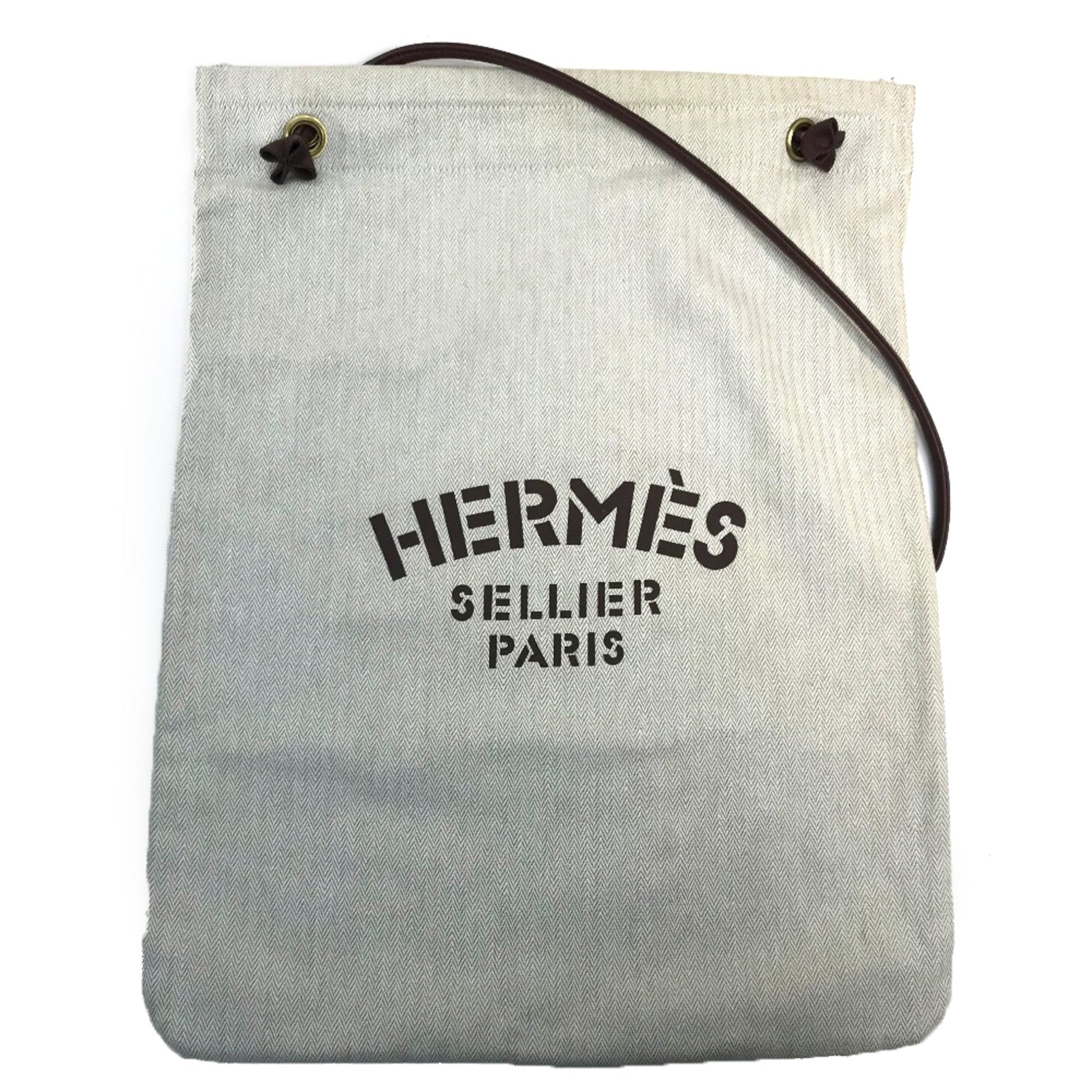Hermes Natural Shoulder Bag Tote Bag Canvas