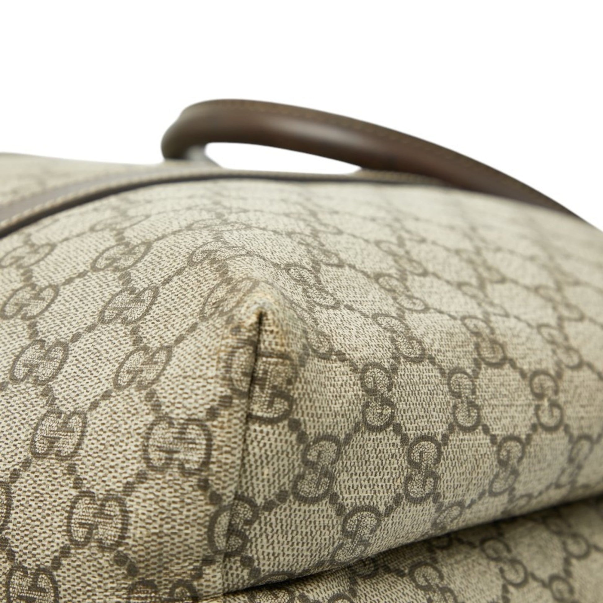 Gucci Beige Brown Pvc Leather Tote Bag