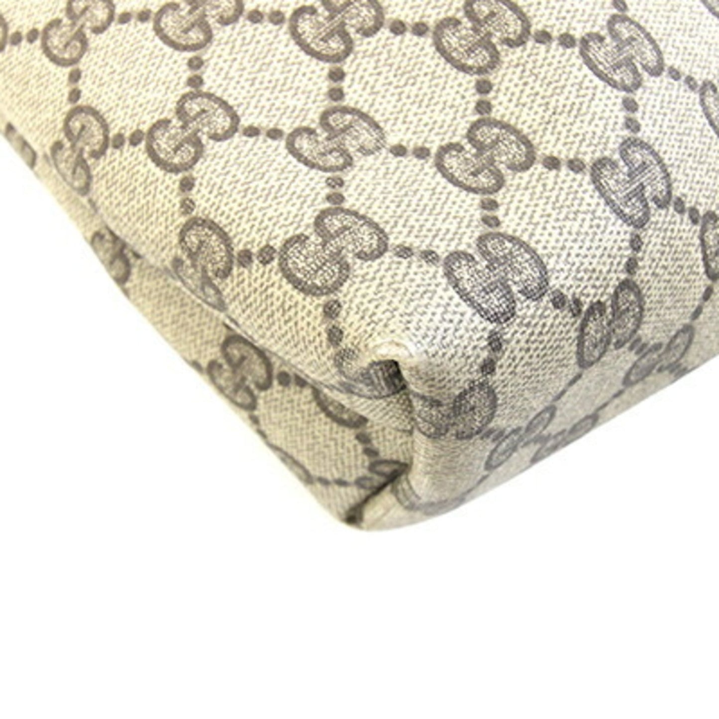 Gucci Beige Pvc Leather Canvas Tote Bag