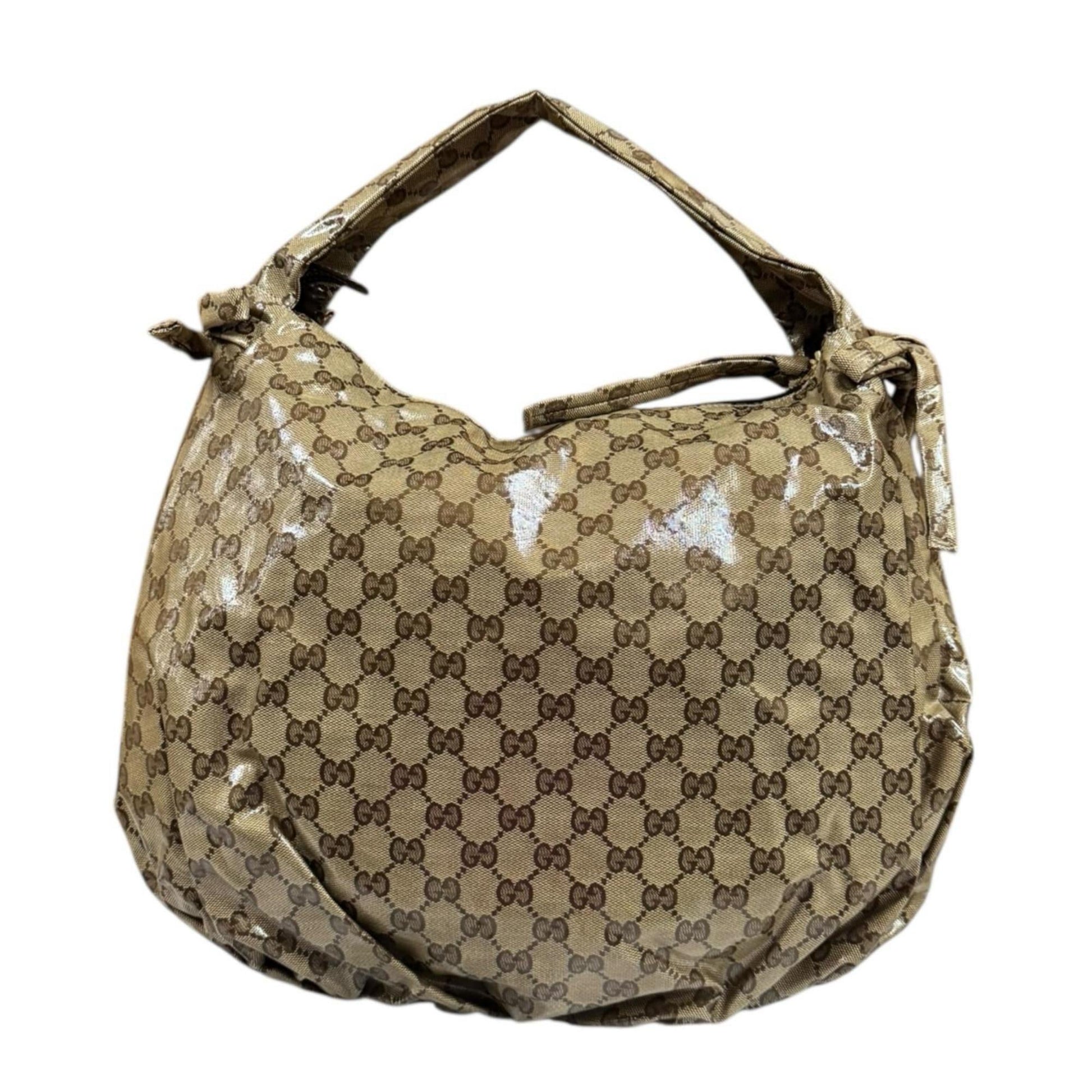 Gucci Beige Gg Crystal Handbag