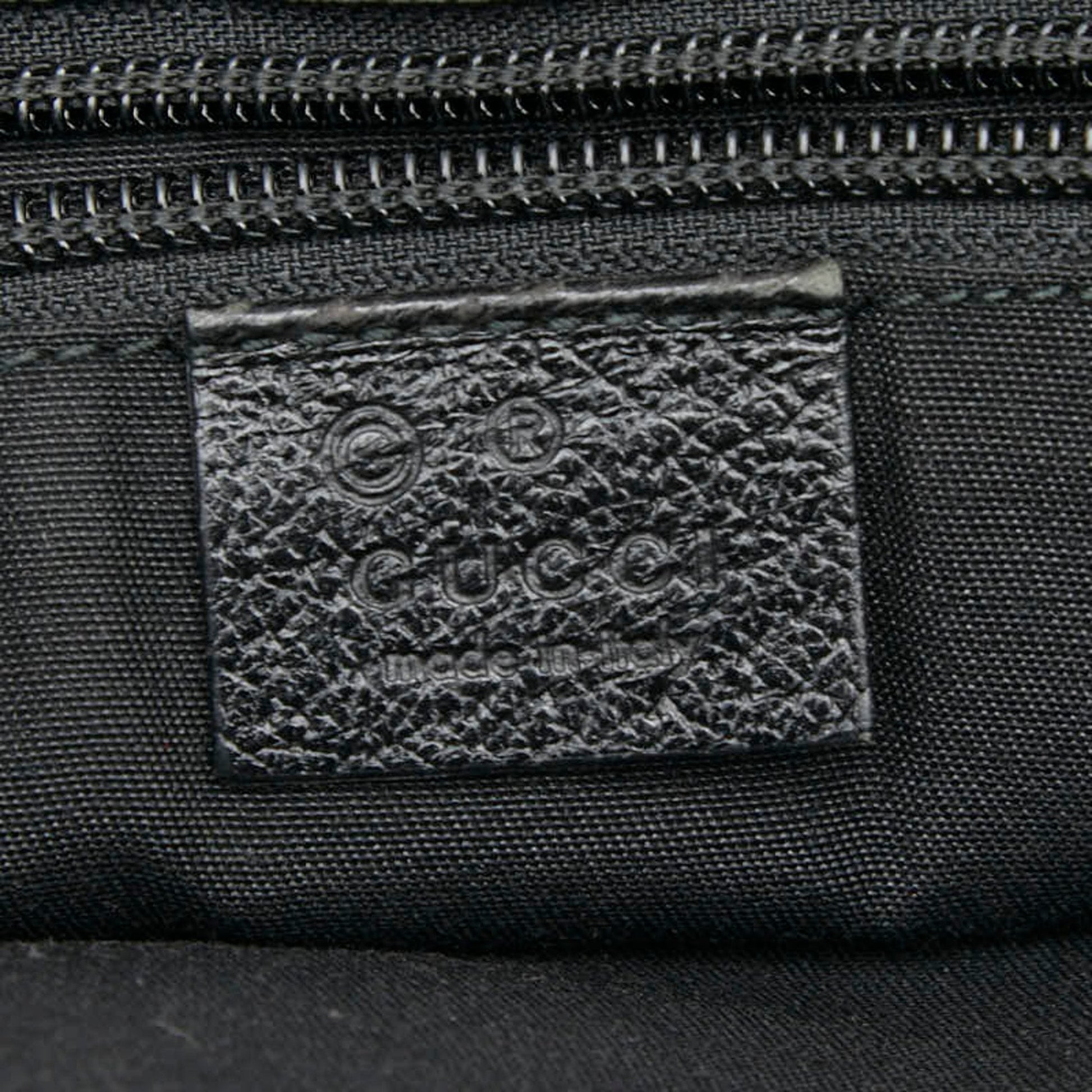 Gucci Black Canvas Leather Shoulder Bag Tote Bag