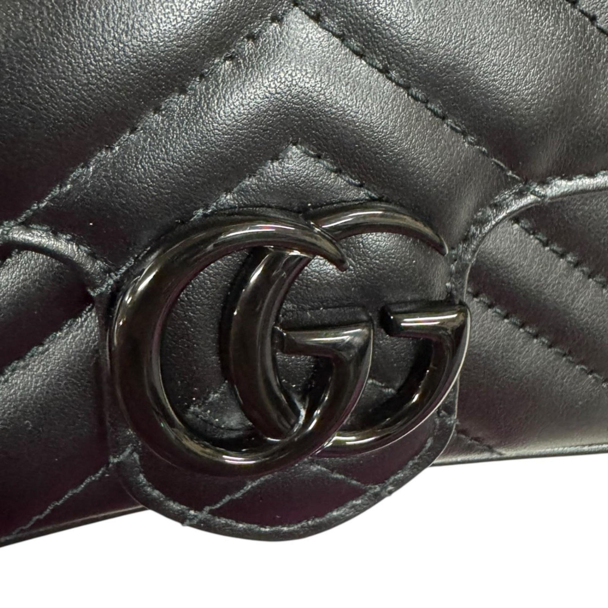 Gucci Gg Marmont Black Leather Shoulder Bag