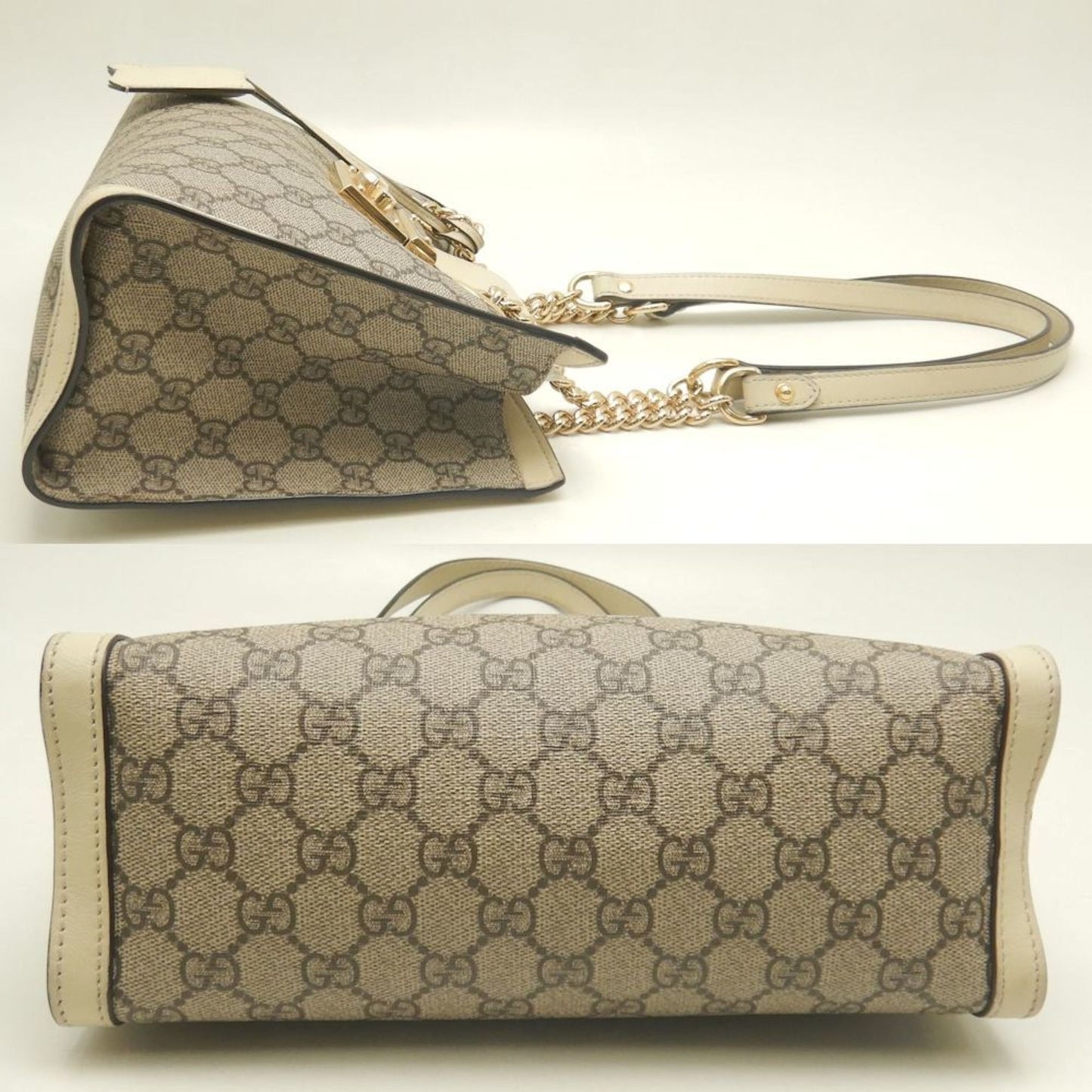 Gucci Padlock Beige Ivory Gg Supreme Tote Bag