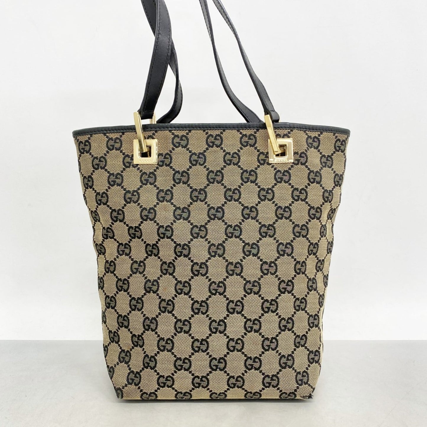 Gucci Black Brown Canvas Tote Bag