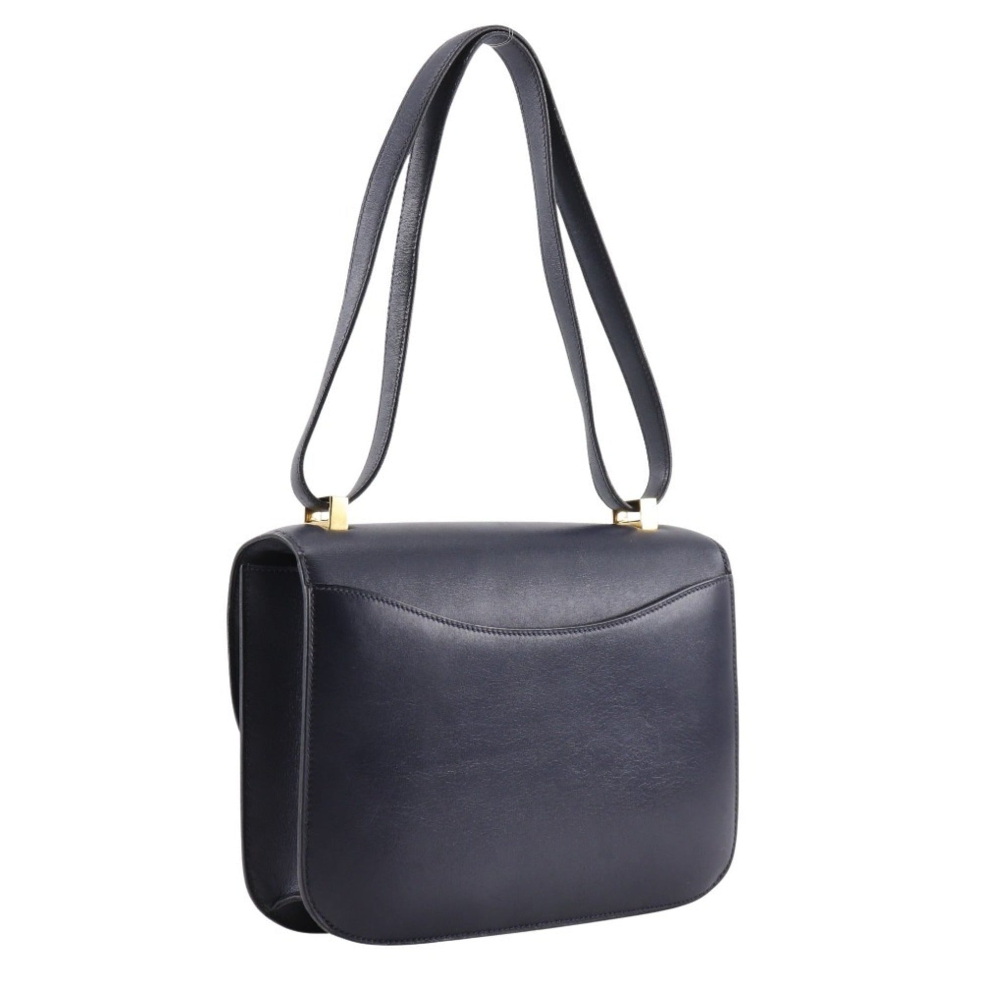 Hermes Box Calf Shoulder Bag Leather Calf Leather Navy Shoulder Bag 2