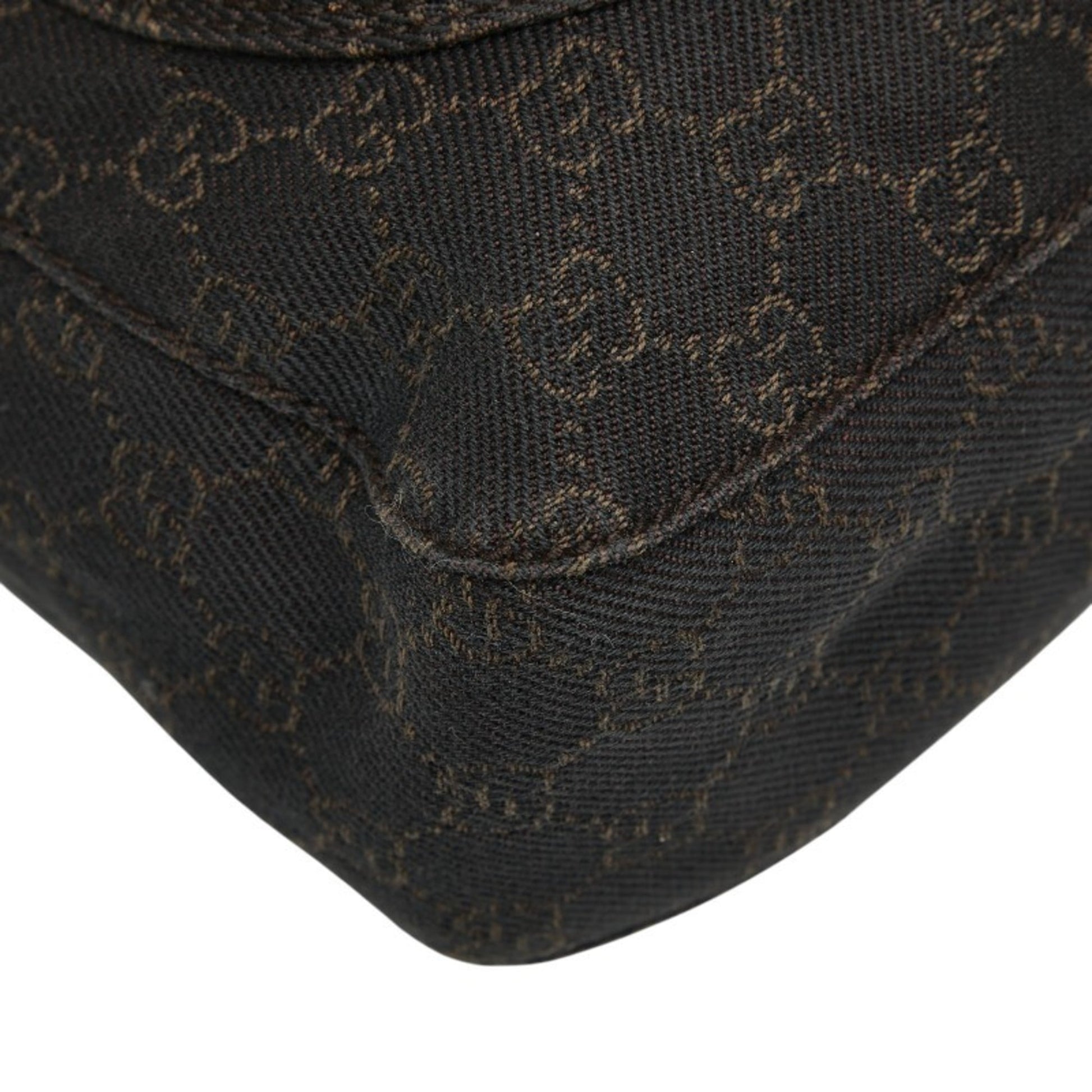 Gucci Brown Canvas Leather Shoulder Bag