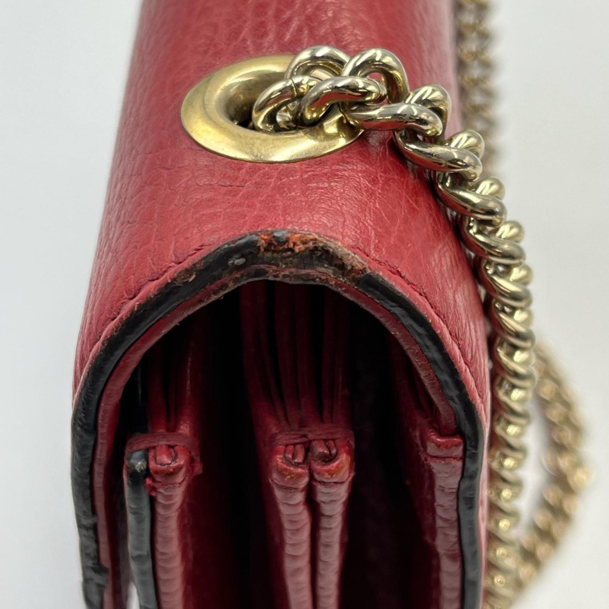 Gucci Red Color Leather Shoulder Bag