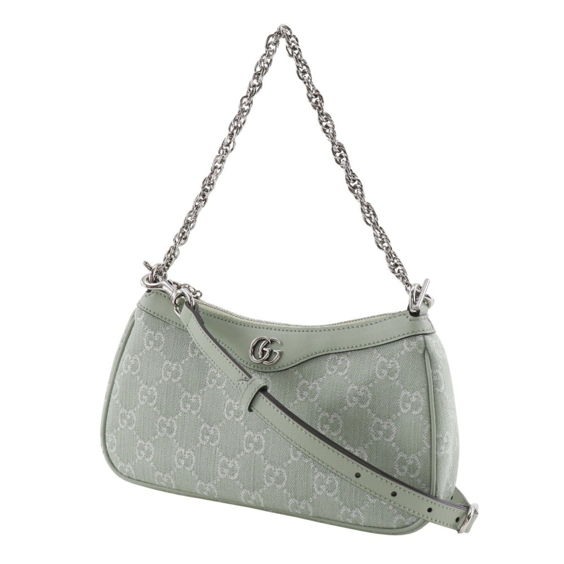 Gucci Green Pale Green Gg Canvas Shoulder Bag