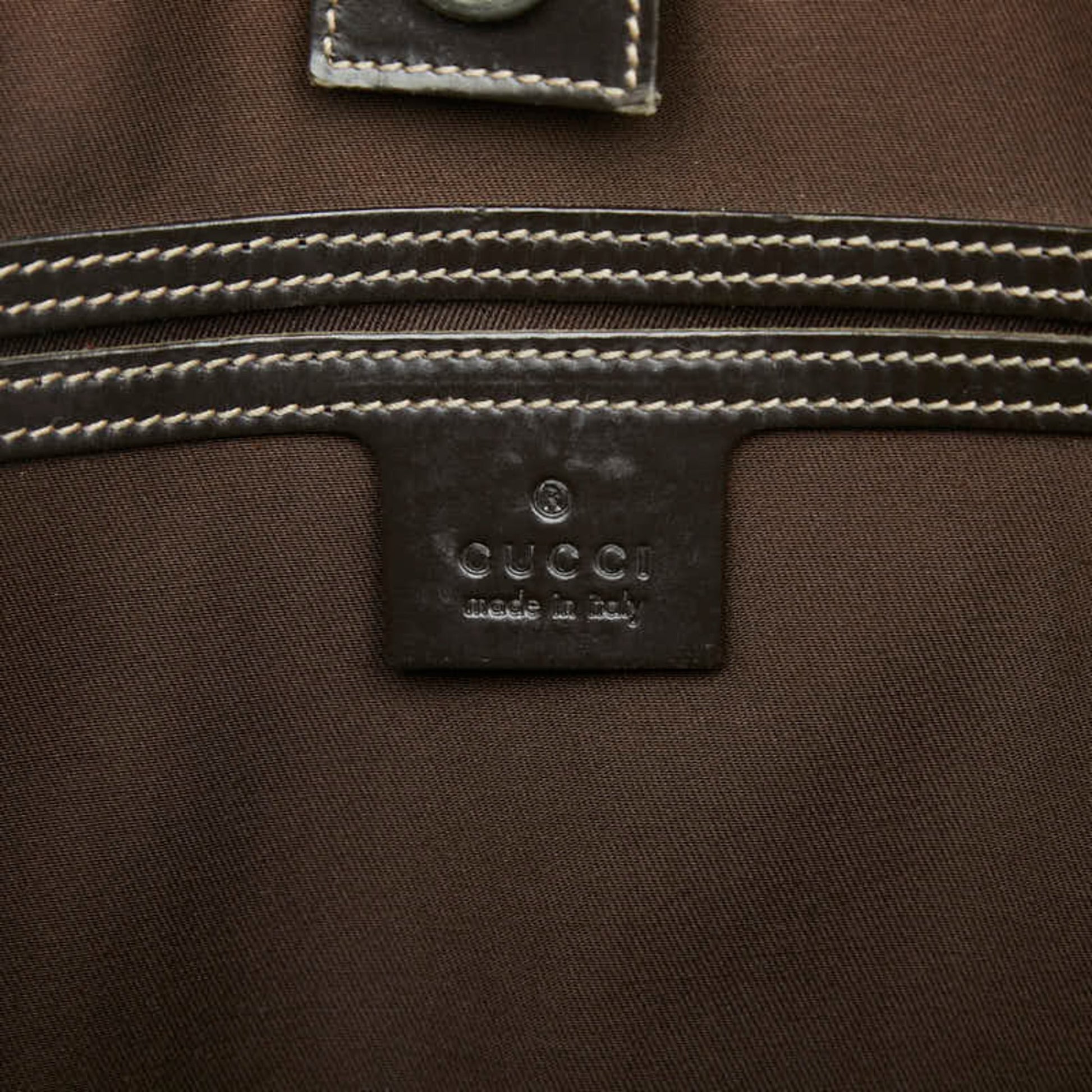 Gucci Beige Brown Pvc Leather Tote Bag