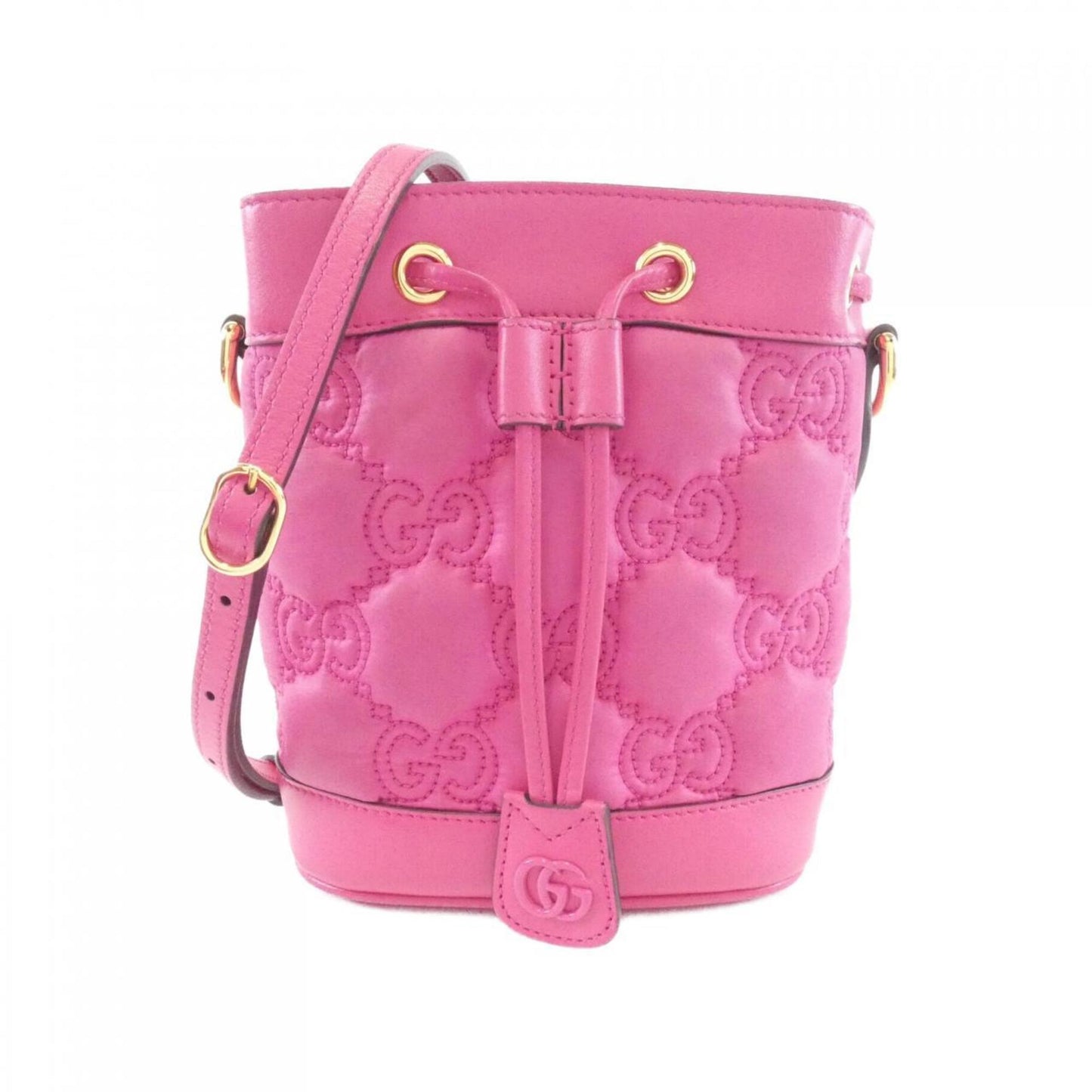Gucci Pink Nylon Leather Shoulder Bag