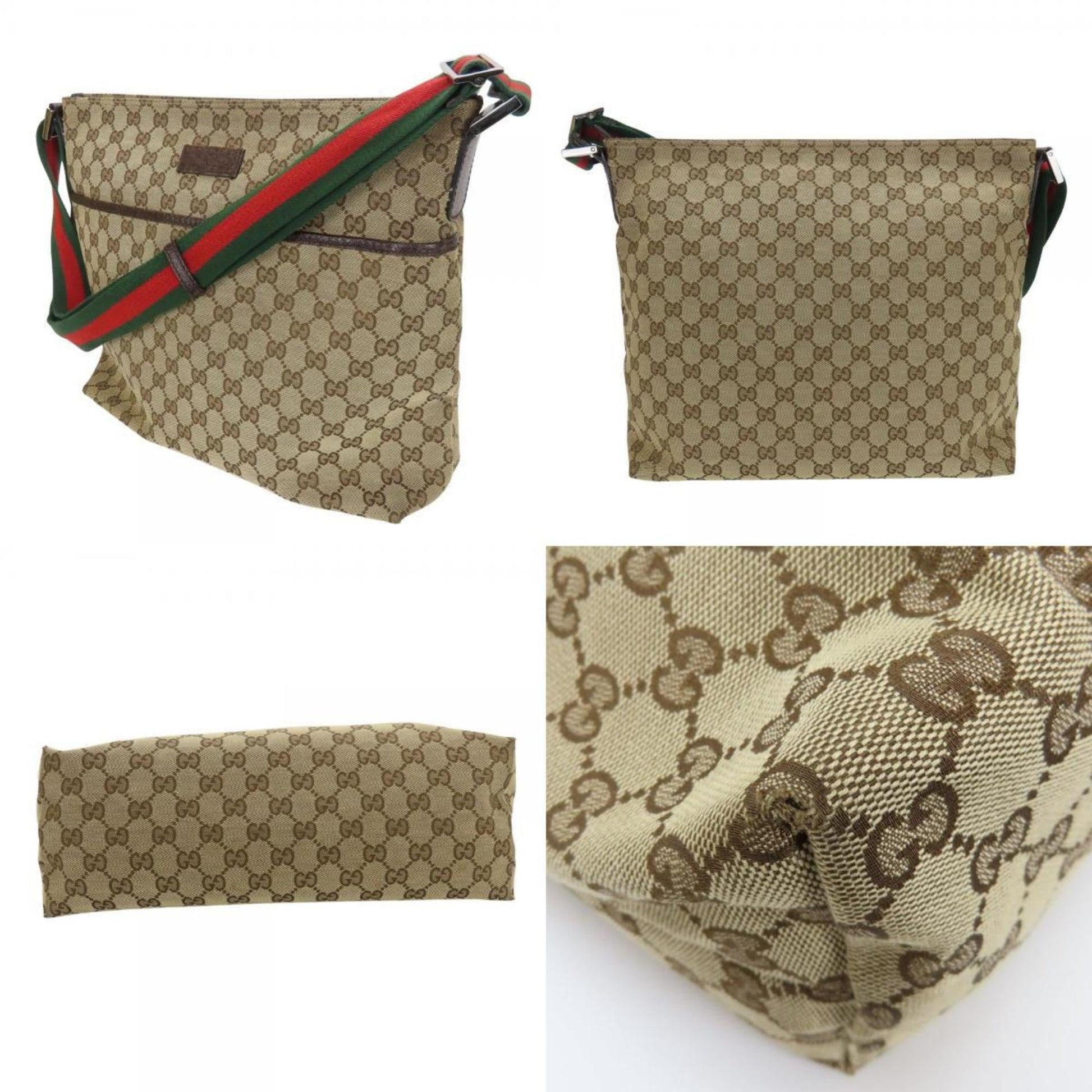 Gucci Beige Gg Canvas Shoulder Bag