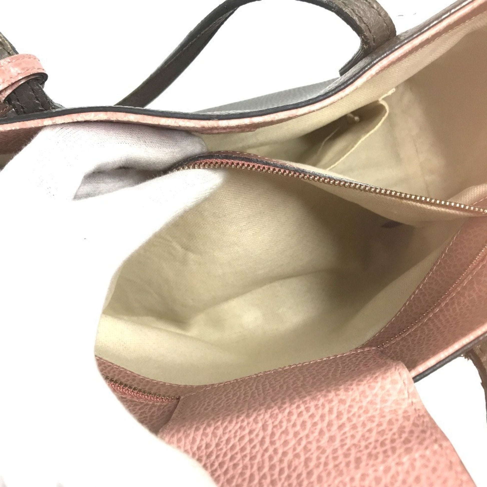 Gucci Gray Pink Leather Shoulder Bag Tote Bag
