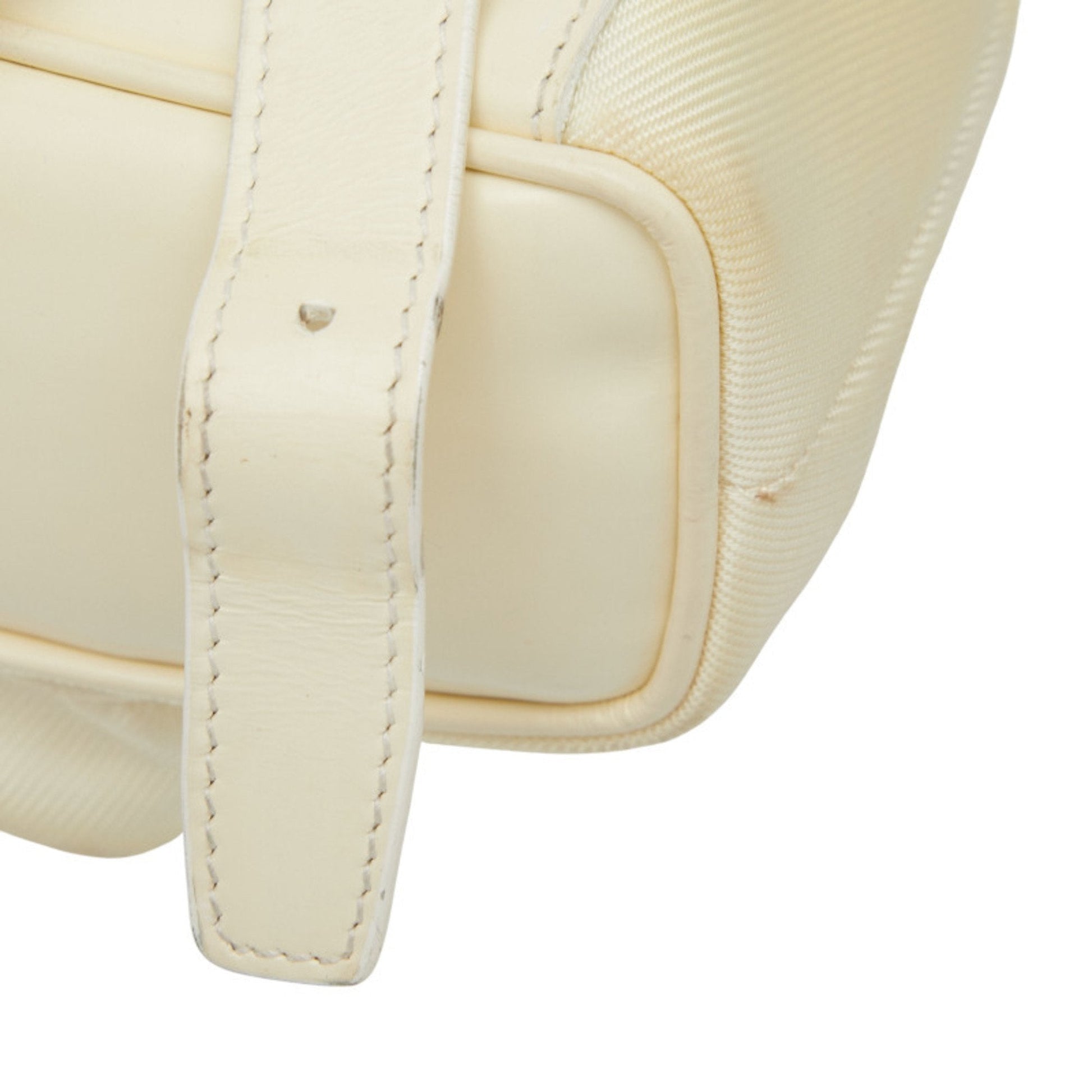 Gucci White Nylon Leather Backpack