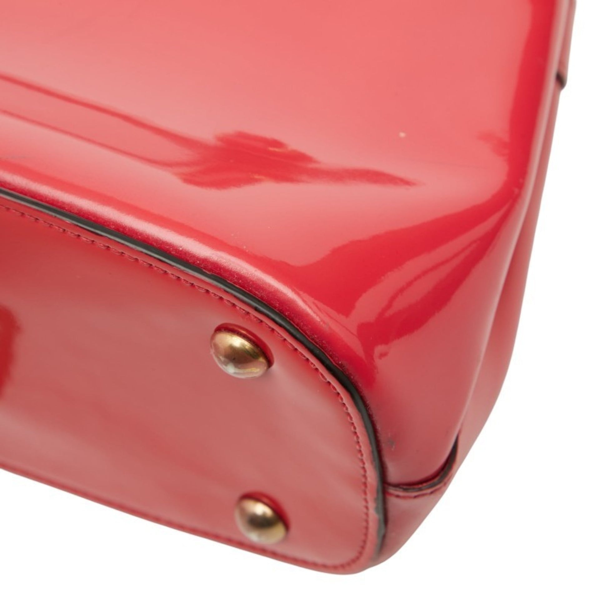 Gucci Red Color Patent Leather Handbag Shoulder Bag