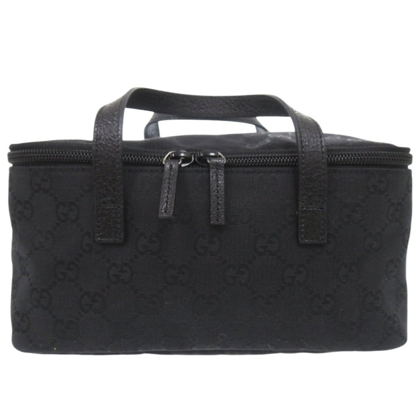 Gucci Black Gg Canvas Pouch Vanity Bag