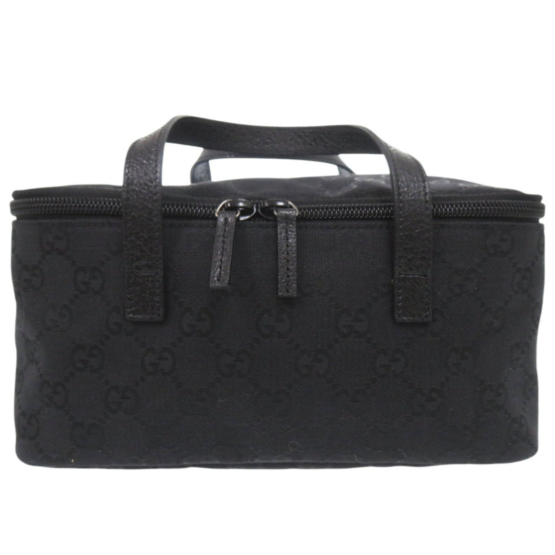 Gucci Black Gg Canvas Pouch Vanity Bag