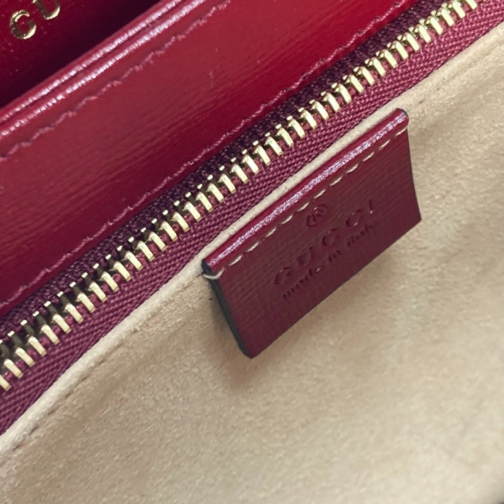 Gucci Beige Red Color Gg Supreme Leather Shoulder Bag