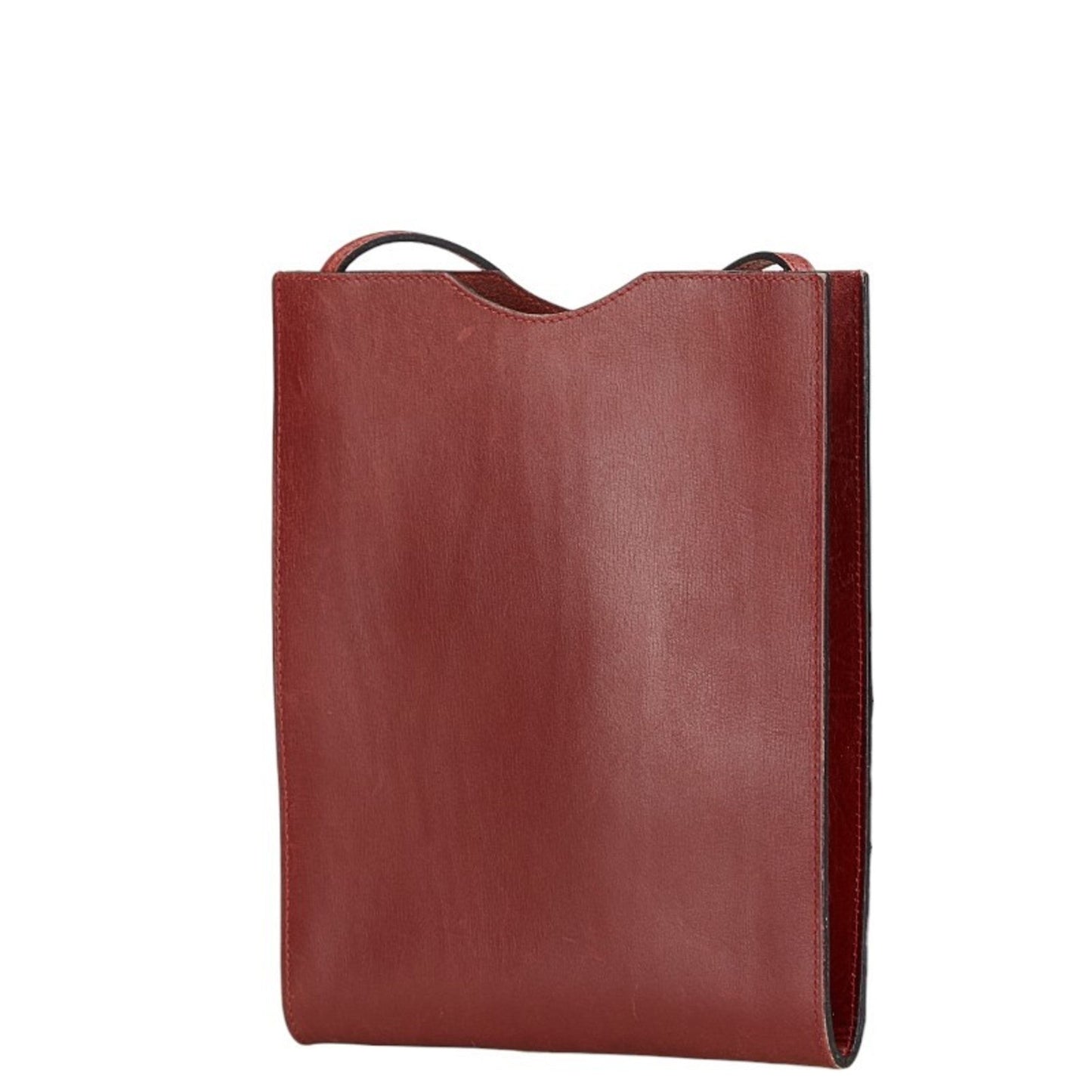 Hermes Bordeaux Color Box Calf Shoulder Bag Leather Red