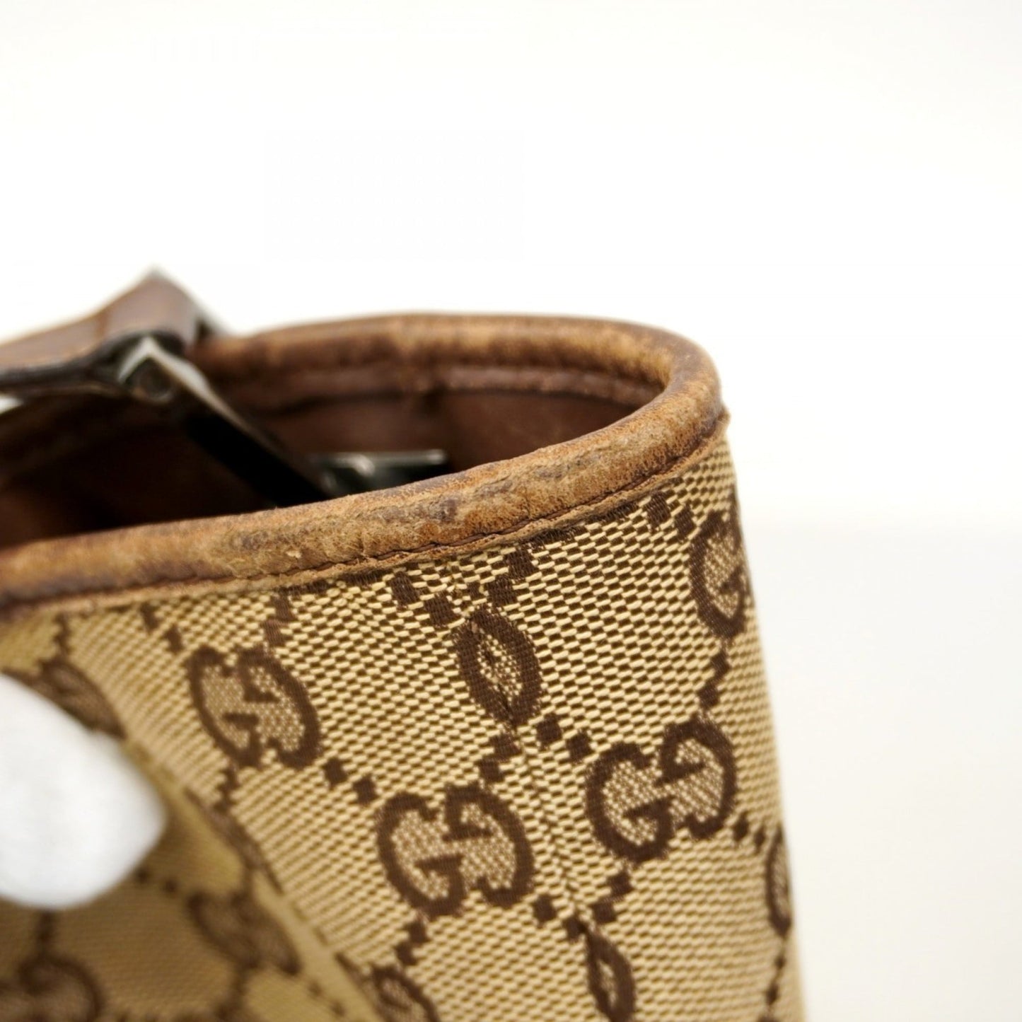 Gucci Beige Brown Canvas Tote Bag