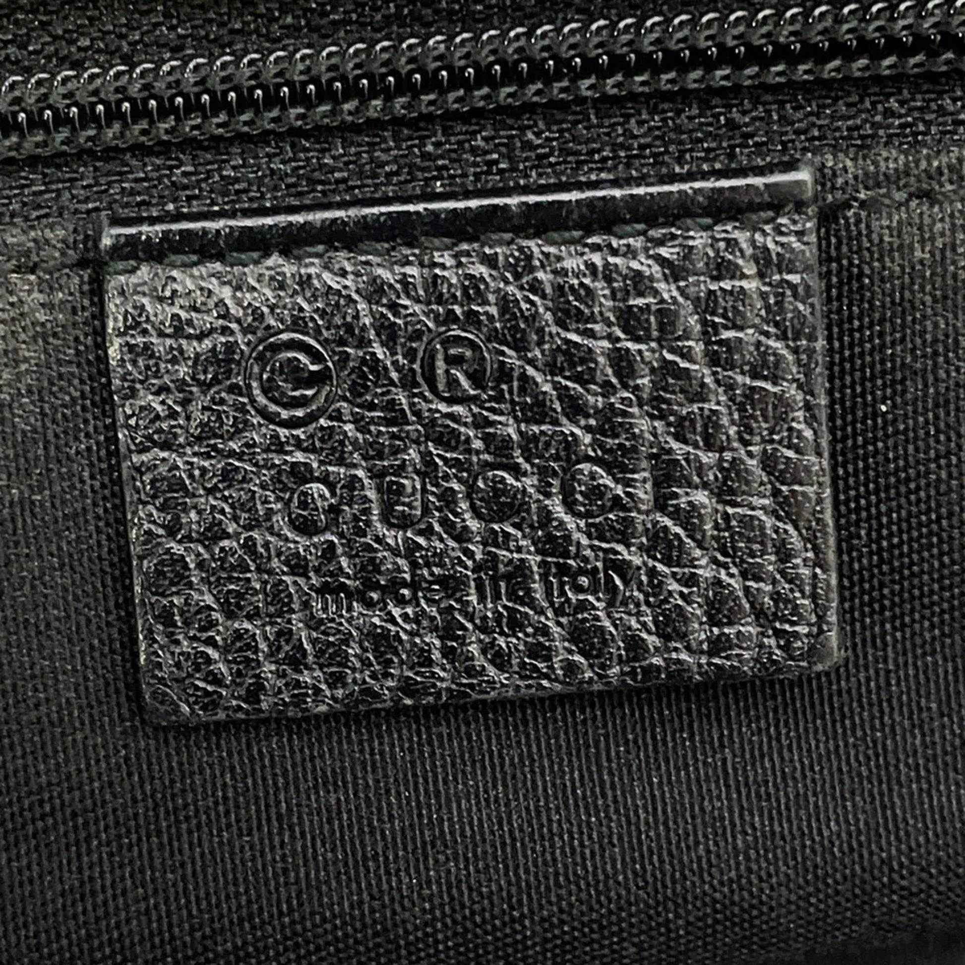 Gucci Sherry Line Black Nylon Leather Handbag