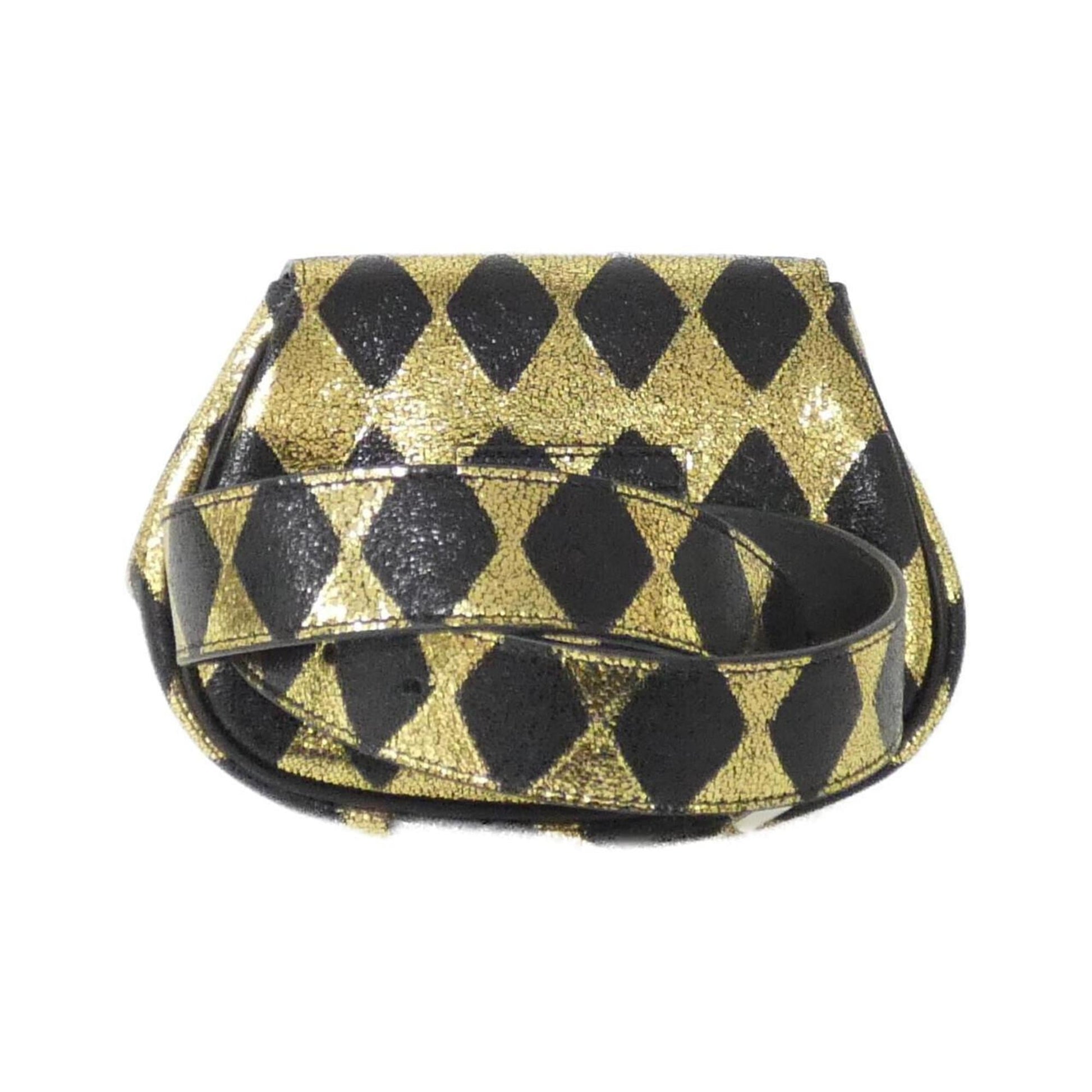 Gucci Black Gold Leather Fanny Pack