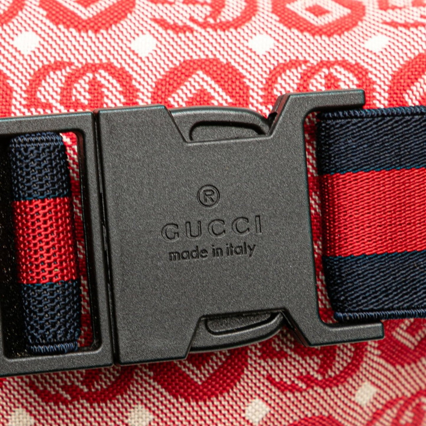 Gucci Red Color Canvas Leather Sling Bag