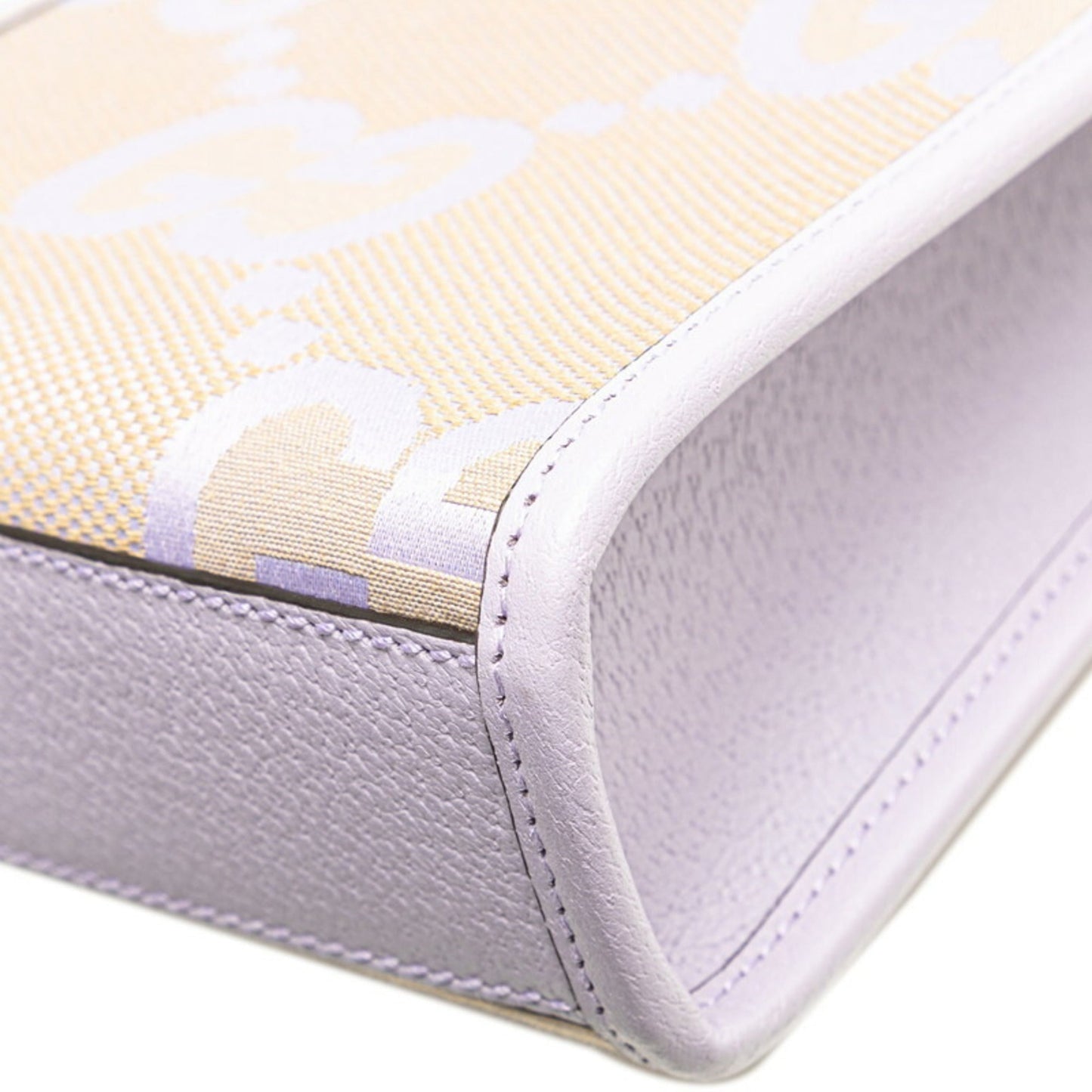 Gucci Beige Purple Canvas Leather Handbag Shoulder Bag